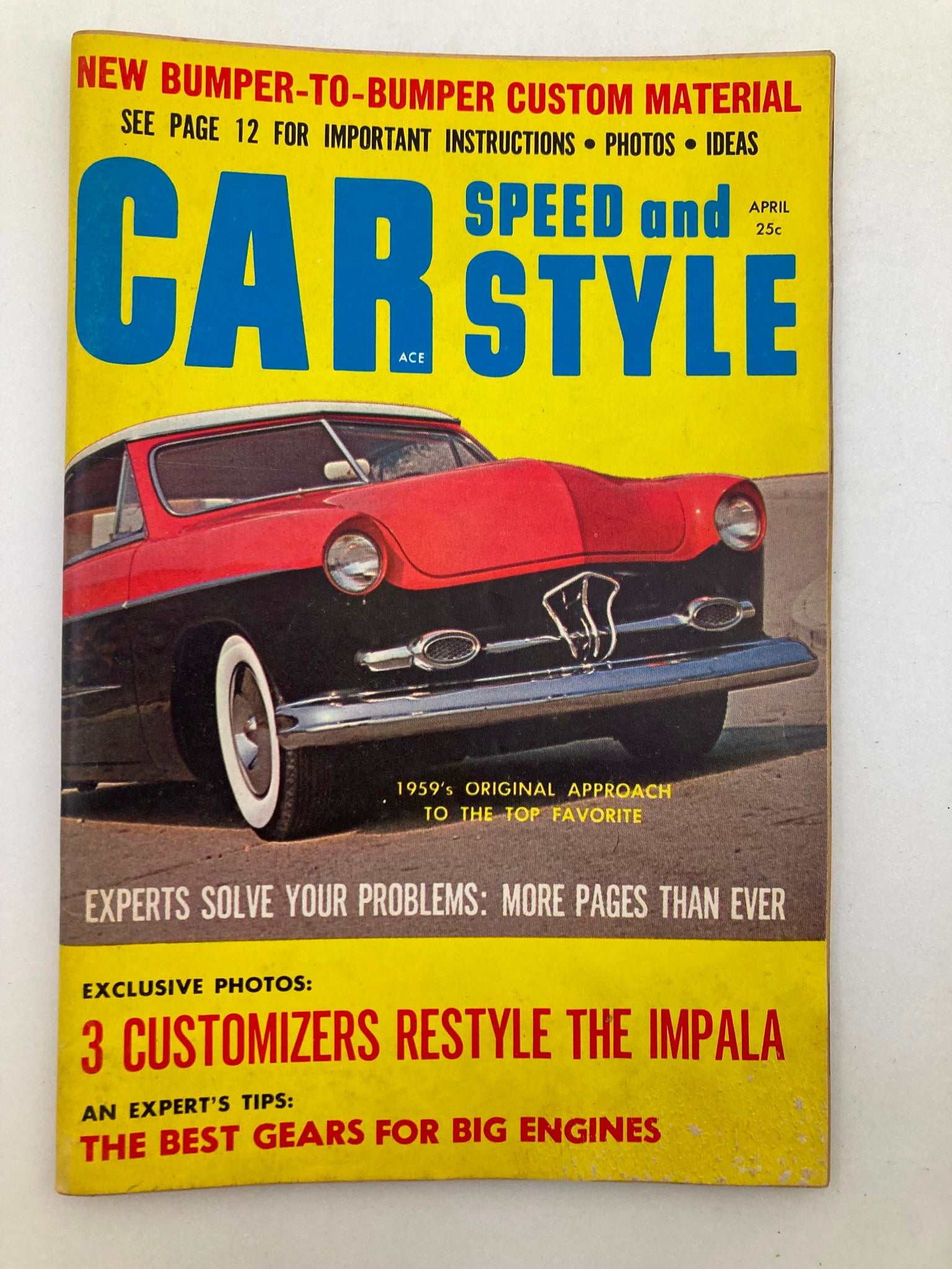 VTG Car Speed & Style Magazine April 1959 Vol 3 #4 The Top Favorite No Label