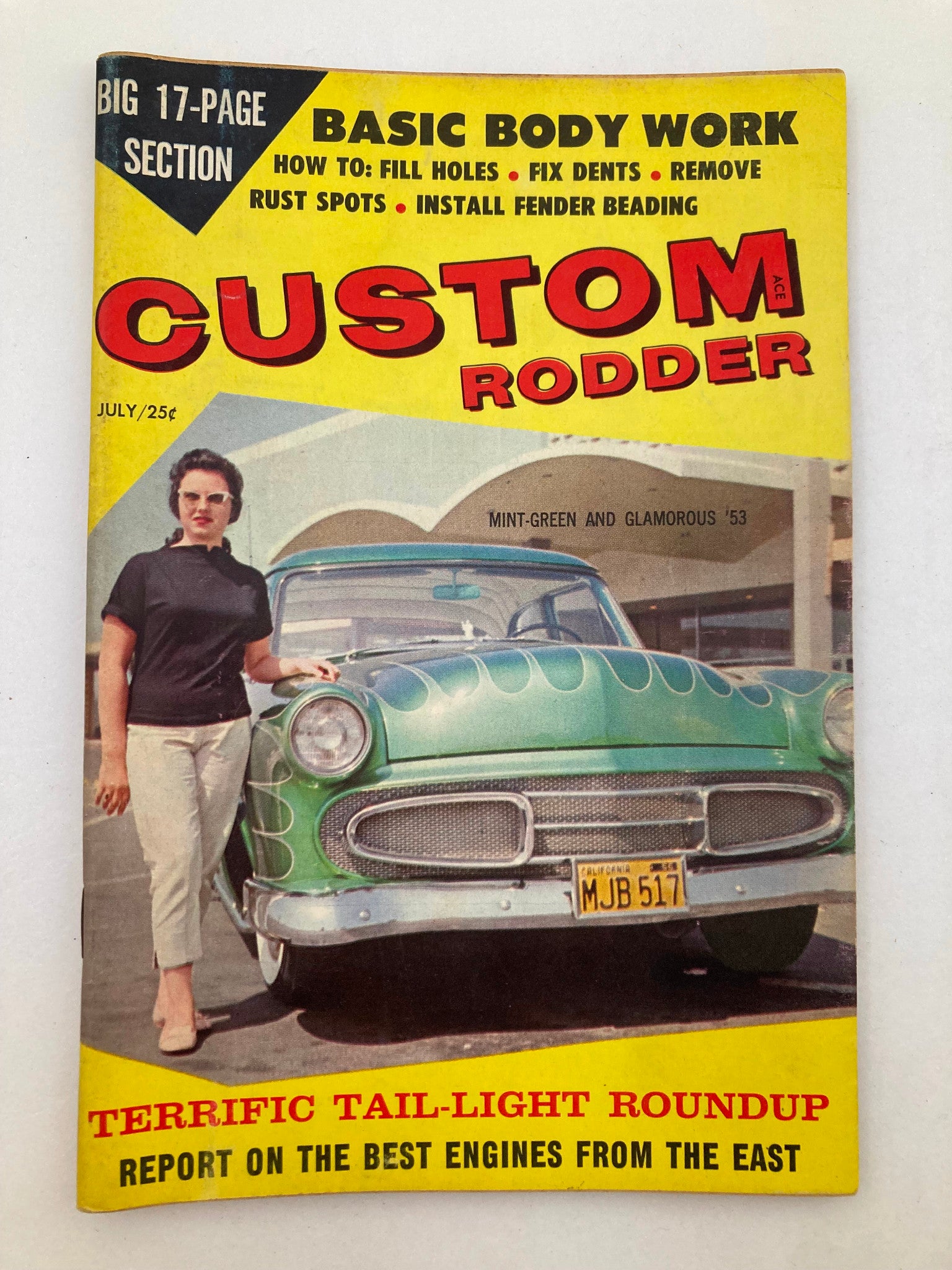 VTG Custom Rodder Magazine July 1959 Vol 5 #1 Mint Green and Glamorous No Label