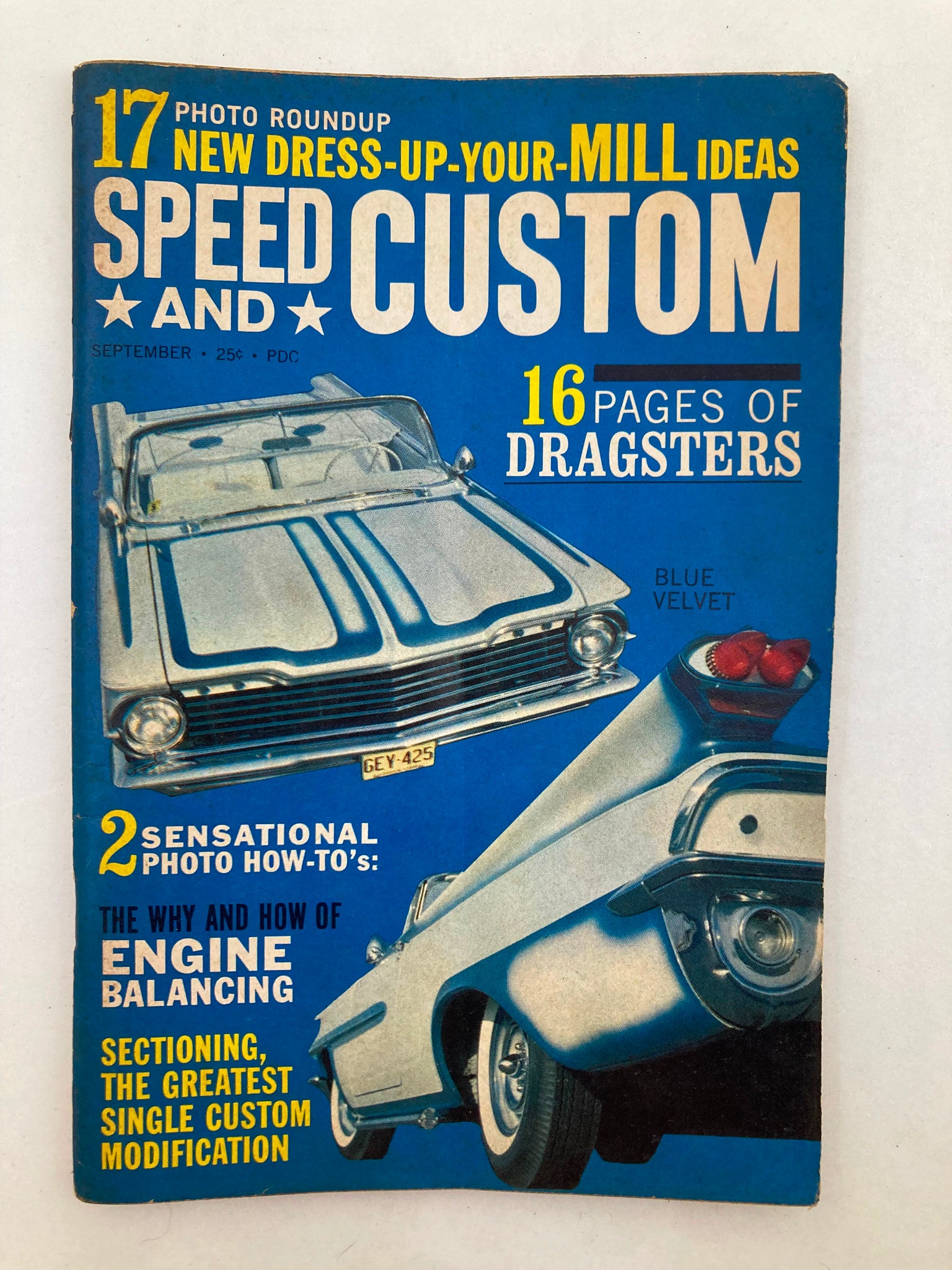 VTG Speed & Custom Magazine September 1962 Vol 10 #3 Blue Velvet No Label