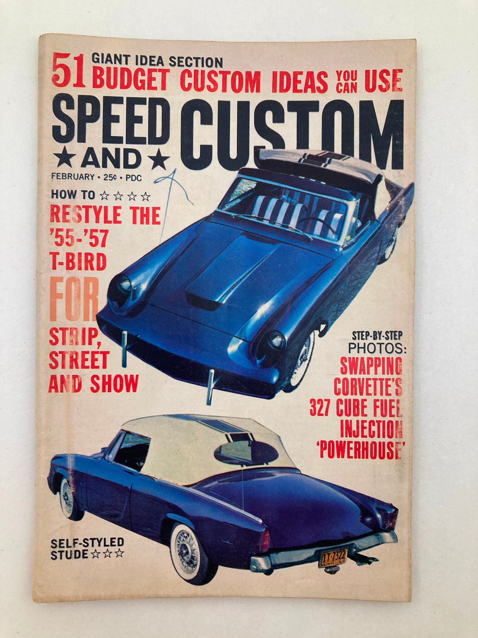 VTG Speed & Custom Magazine February 1963 Vol 11 #2 Restyle The T-Bird No Label