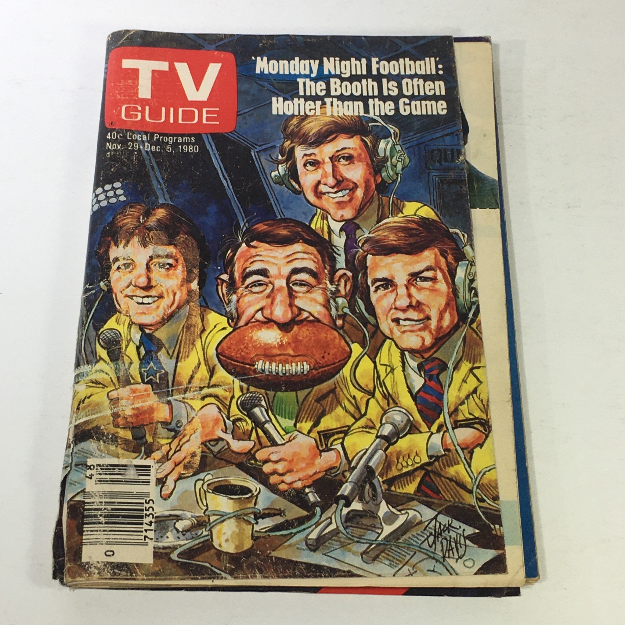 VTG TV Guide Local Programs November 29-December 5 1980 - Art by Jack Davis