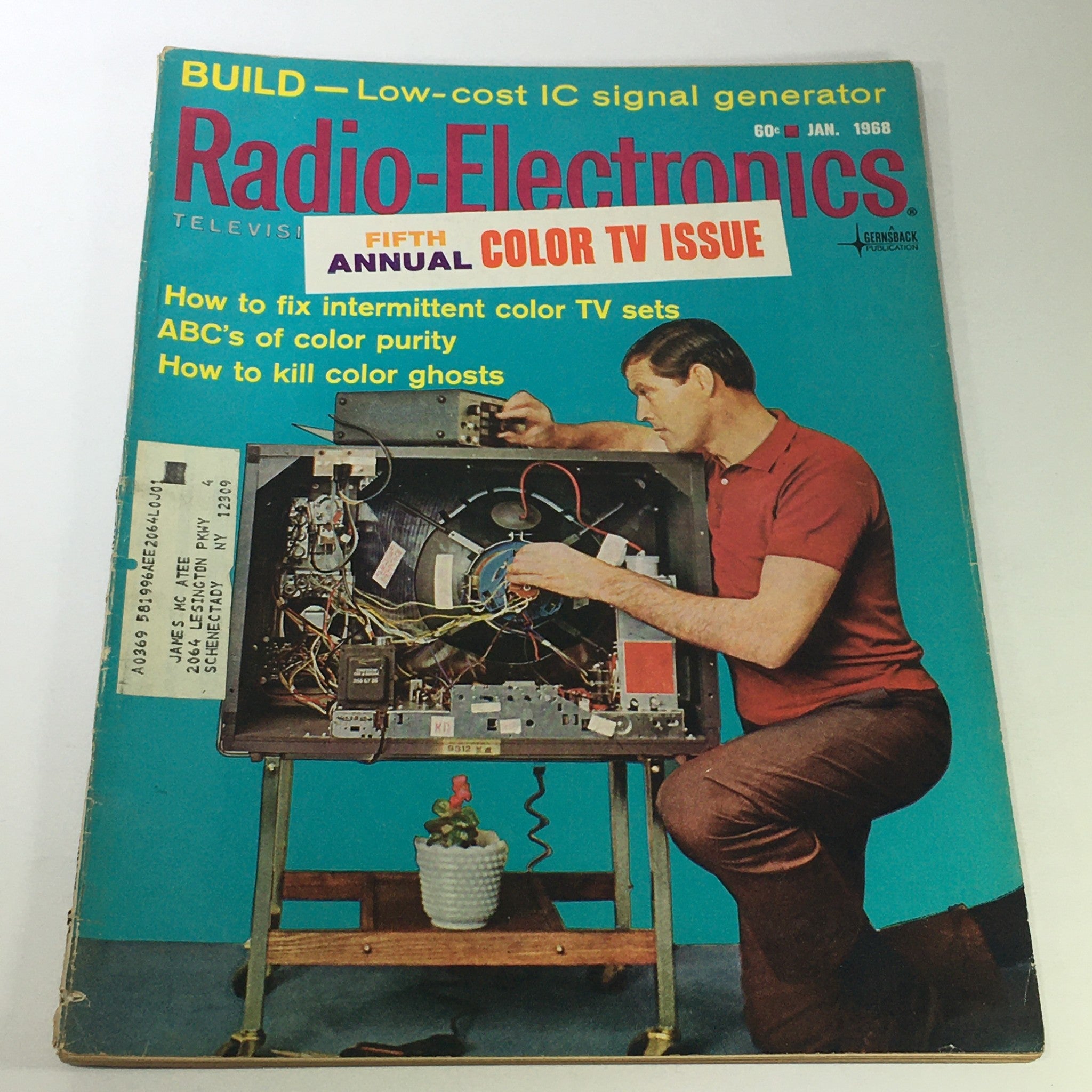 VTG Radio-Electronics Magazine January 1968 - 5th Annual Color TV Issue