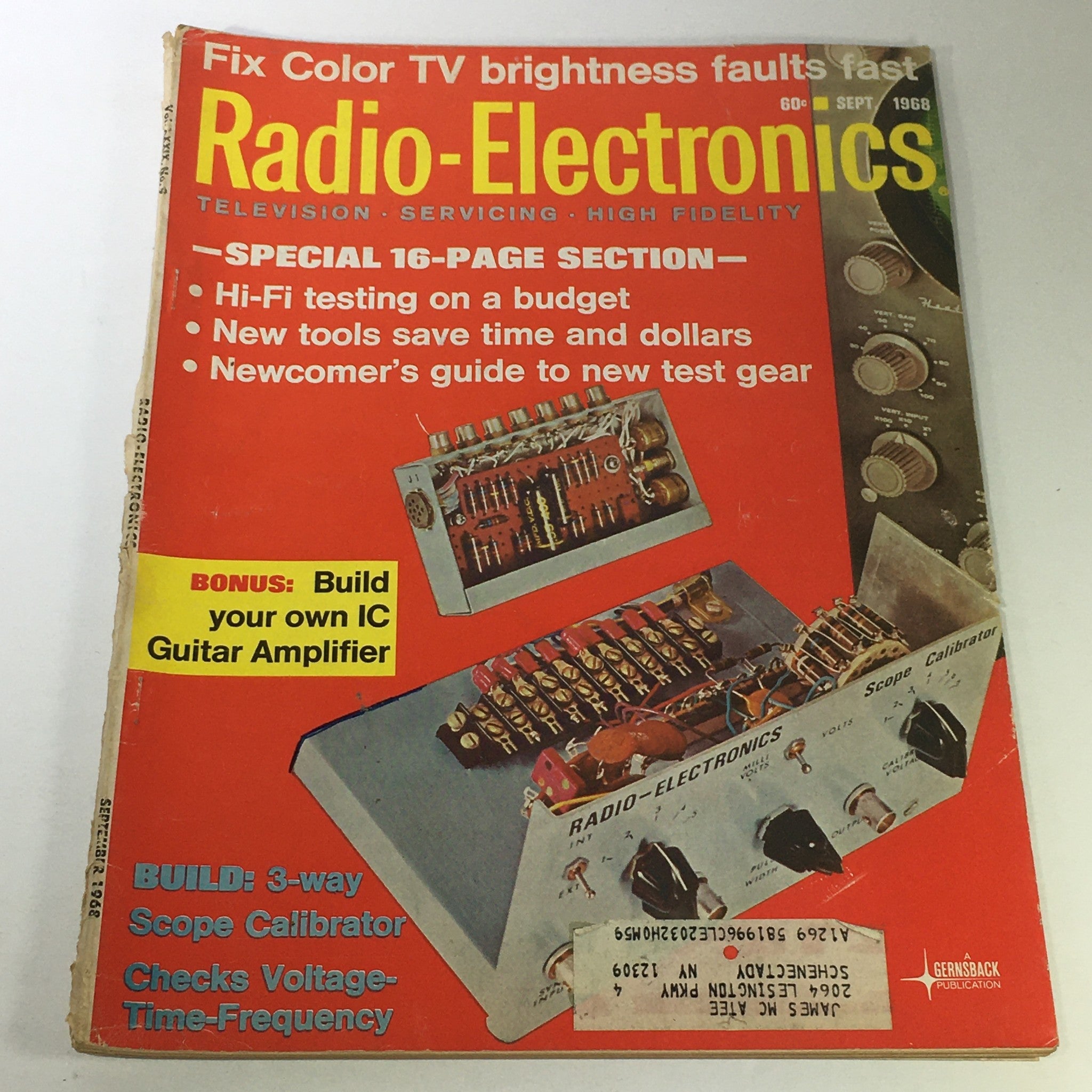 VTG Radio-Electronics Magazine September 1968 - Scope Calibrator / Guitar Amp