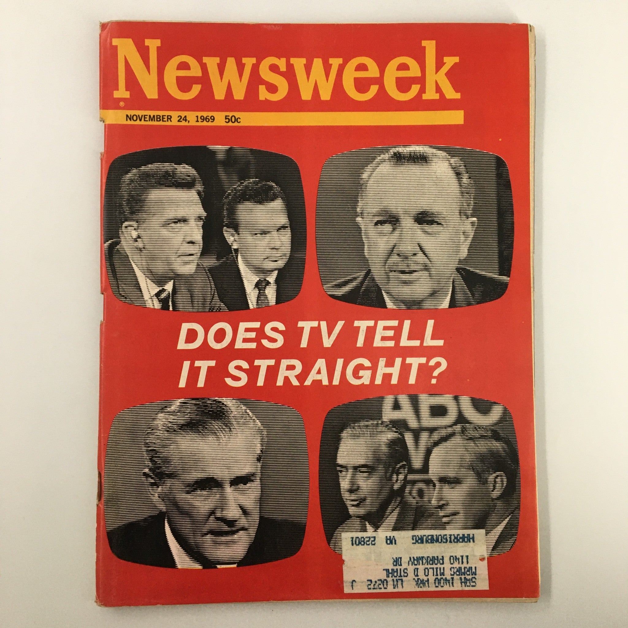 VTG Newsweek Magazine November 24 1969 Does Television Tell It Straight?