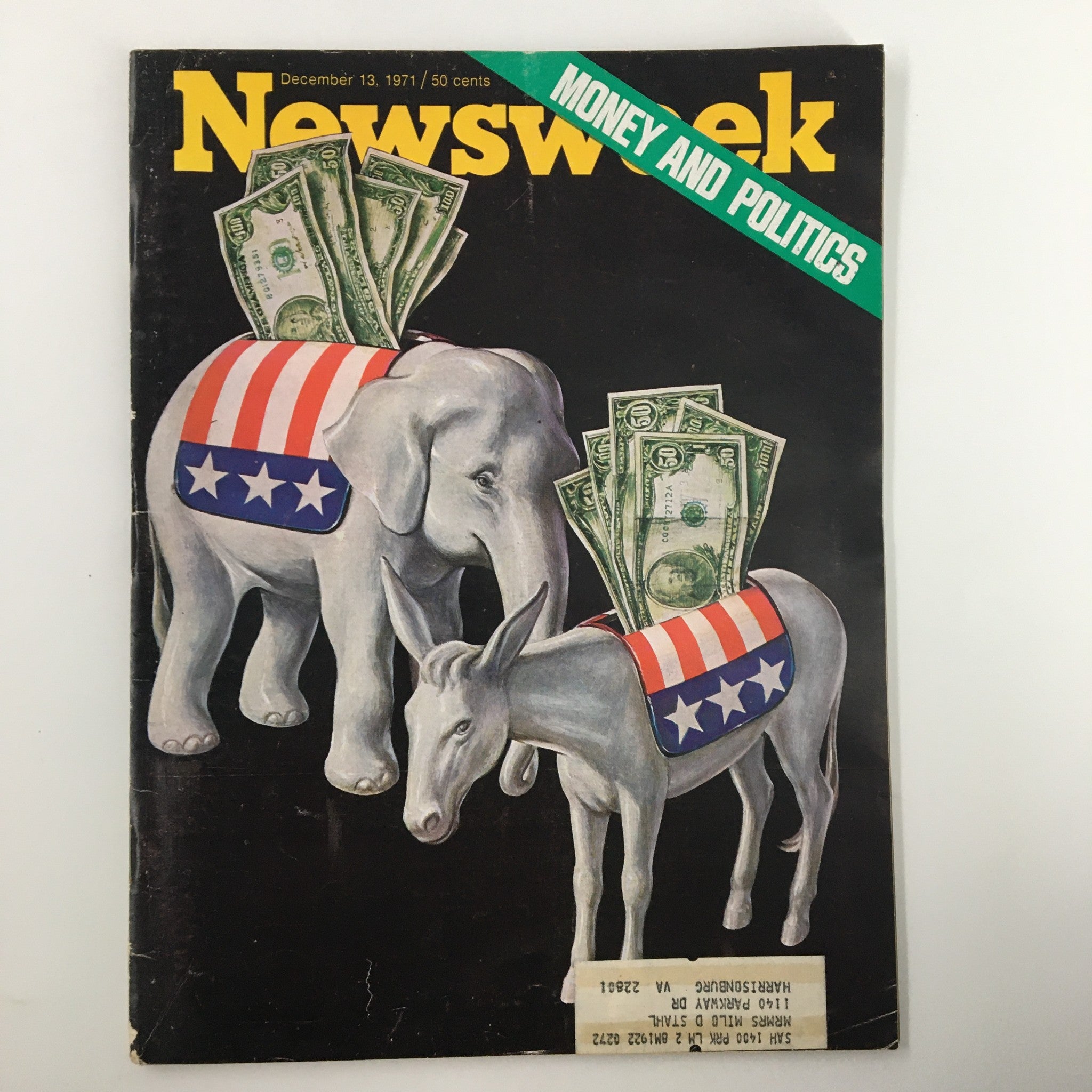 VTG Newsweek Magazine December 13 1971 Money and Politics in United States