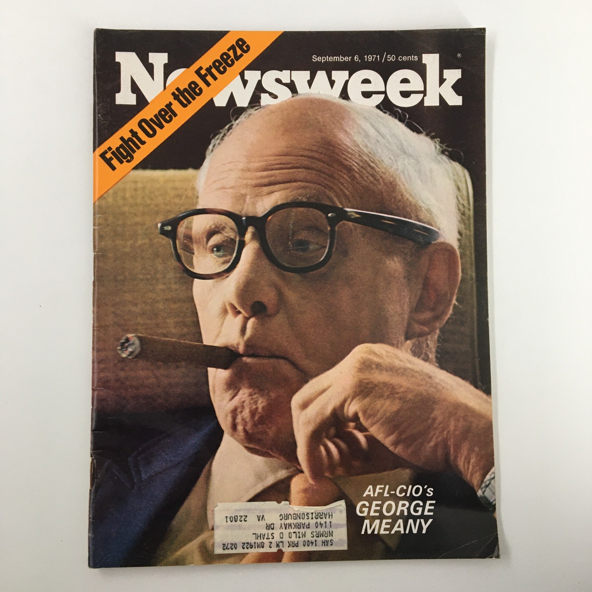 VTG Newsweek Magazine September 6 1971 AFL-CIO's George Meany Fight Over Freeze