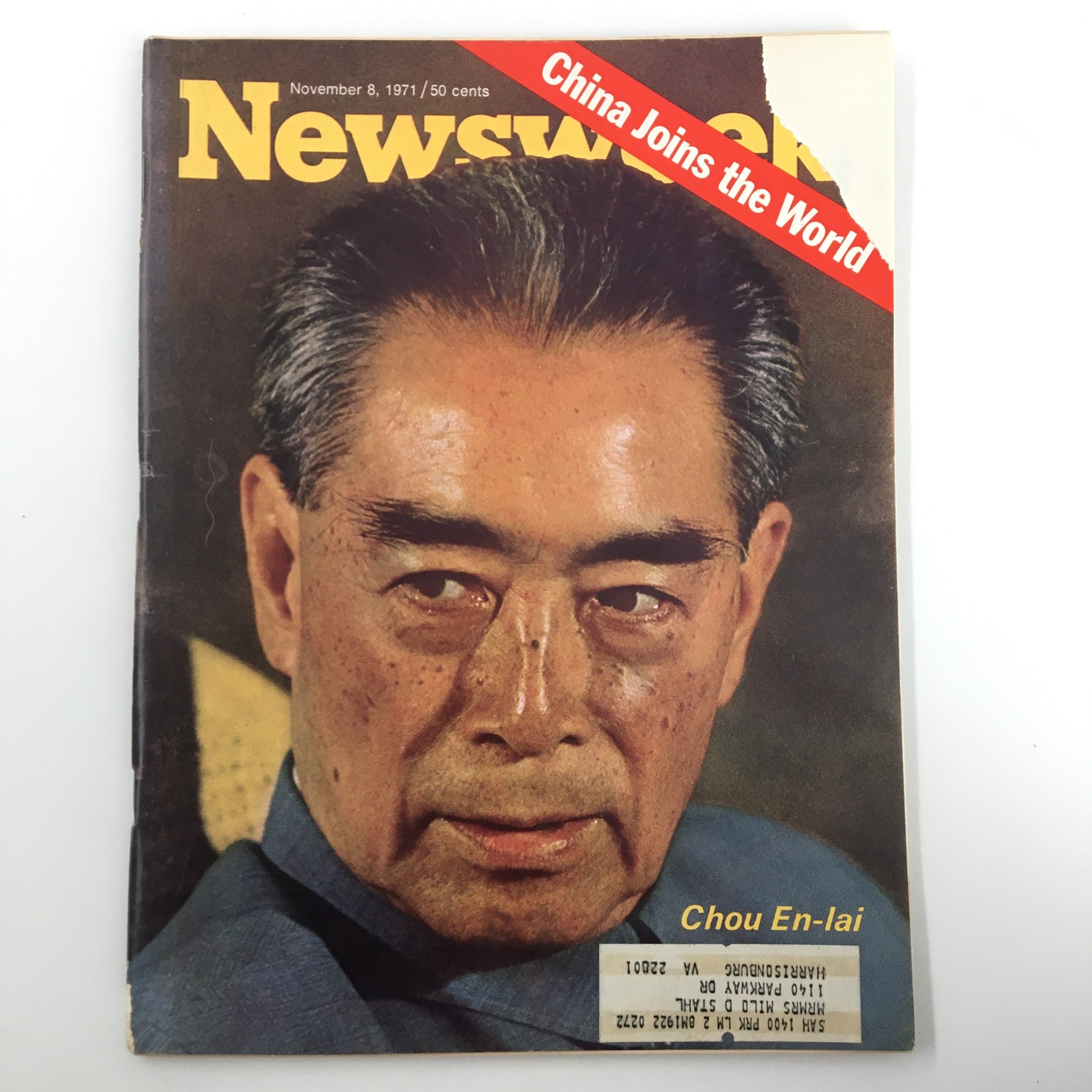 VTG Newsweek Magazine November 8 1971 Chou En-Lai of China Joins The World