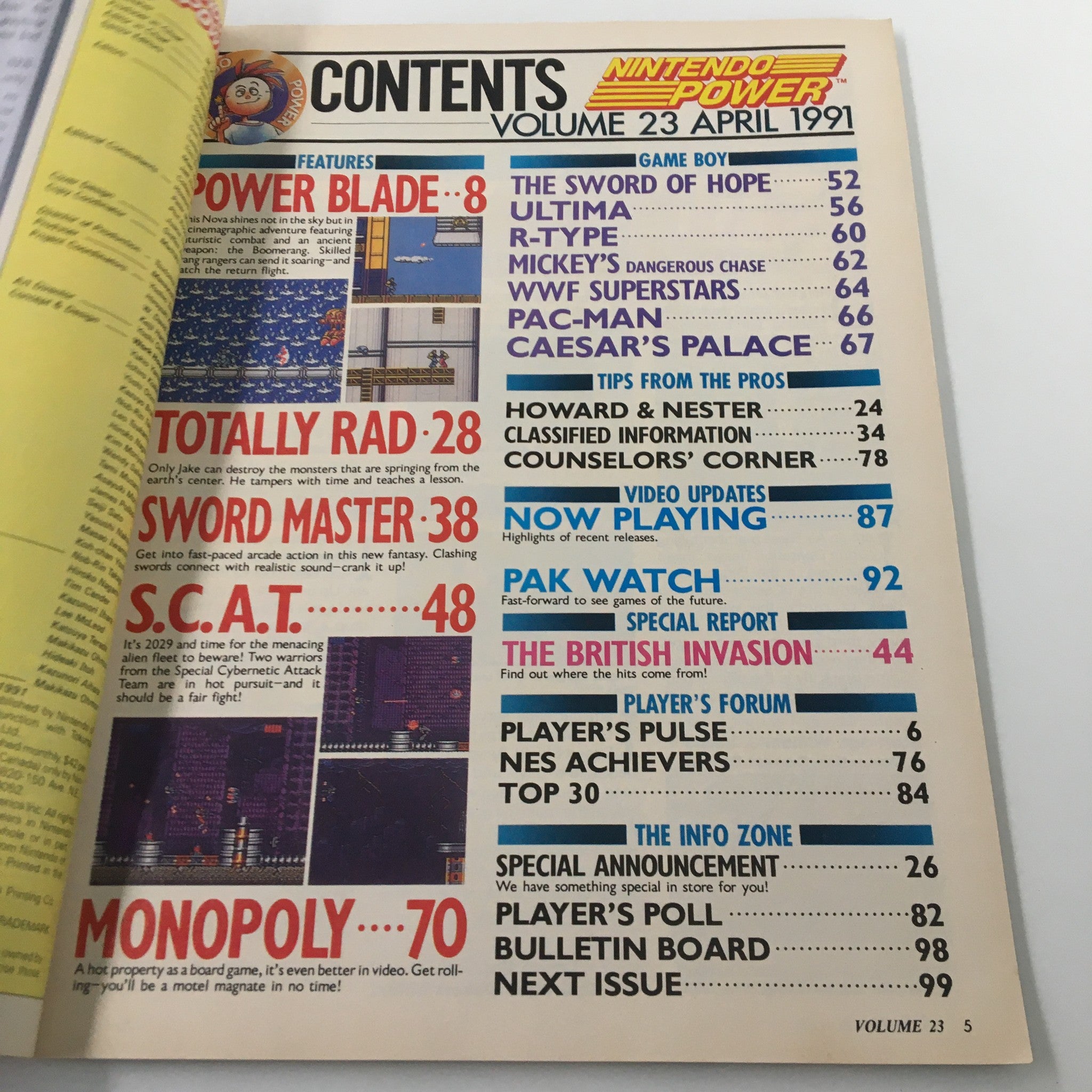 Nintendo Power Magazine April 1991 #23 Power Blade Alienated Computers w Poster