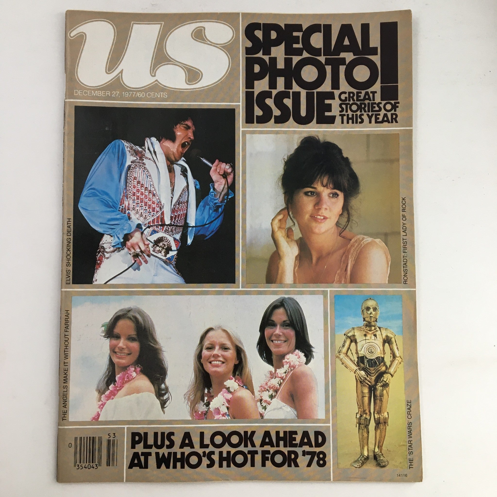 US Magazine December 27 1977 Elvis Presley & Charlie's Angels, No Label