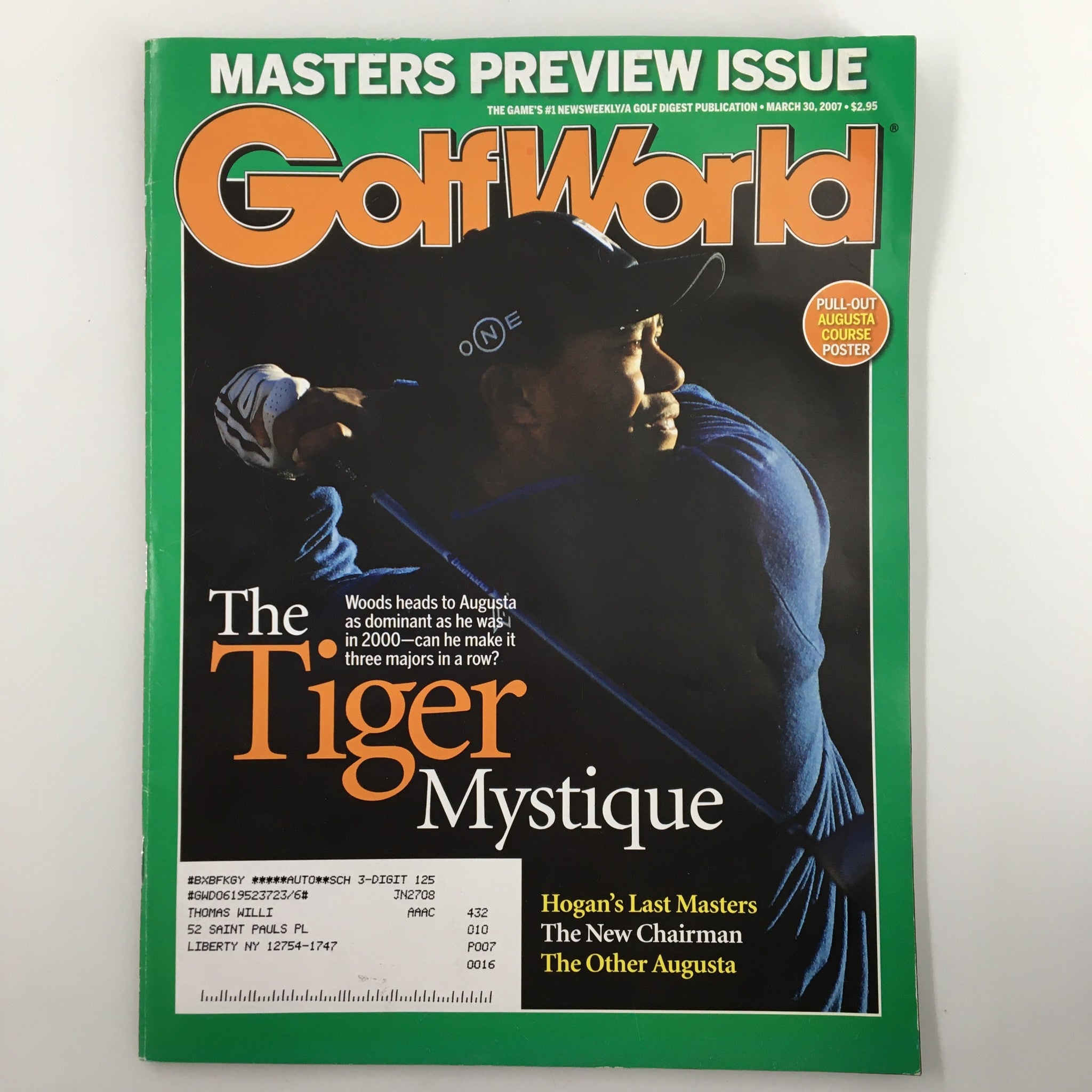 Golf World Magazine March 30 2007 The Tiger Woods Mystique Heads to Augusta