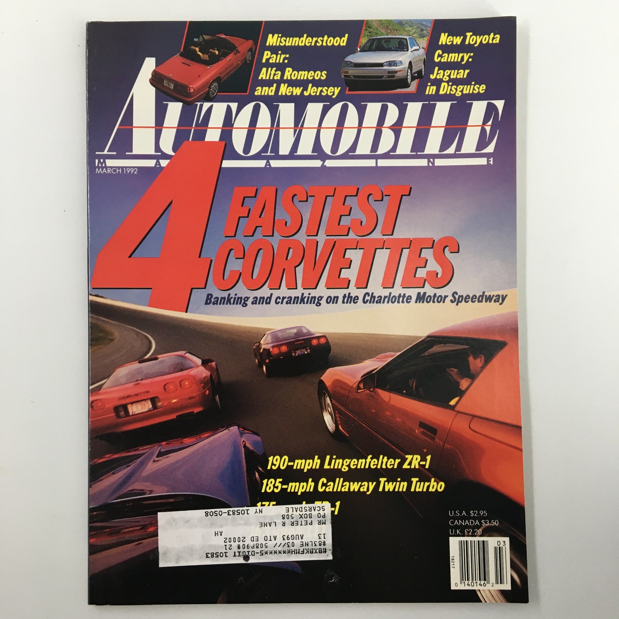 Automobile Magazine March 1992 The 4 Fastest Corvettes Banking and Cranking