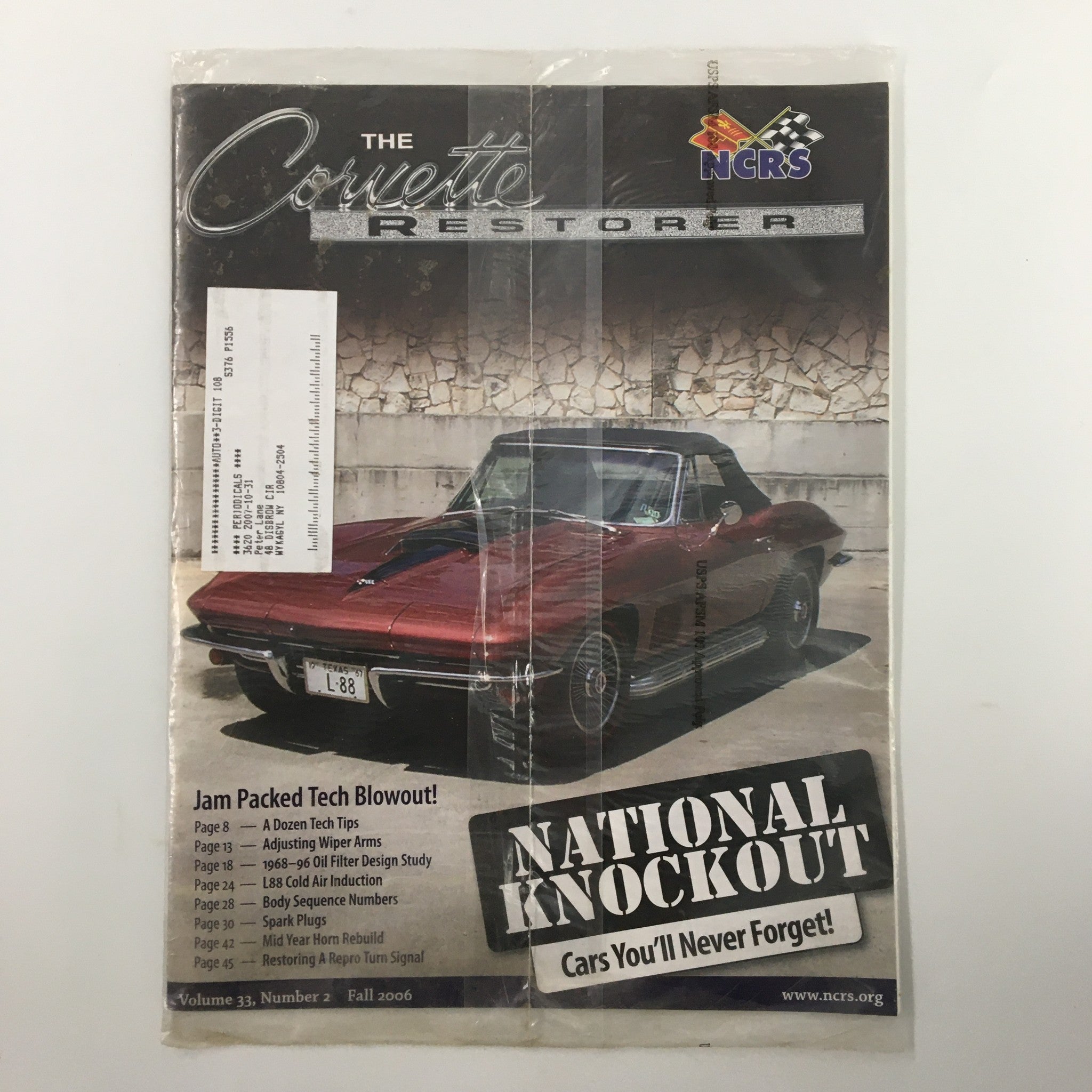 The Corvette Restorer Magazine Fall 2006 Vol. 33 #2 National Knockout Cars NEW