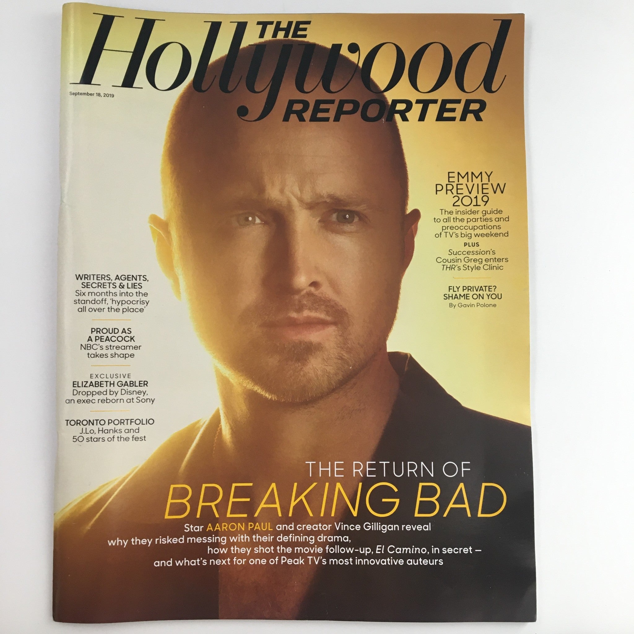 The Hollywood Reporter September 18 2019 Aaron Paul & Elizabeth Gabler, No Label