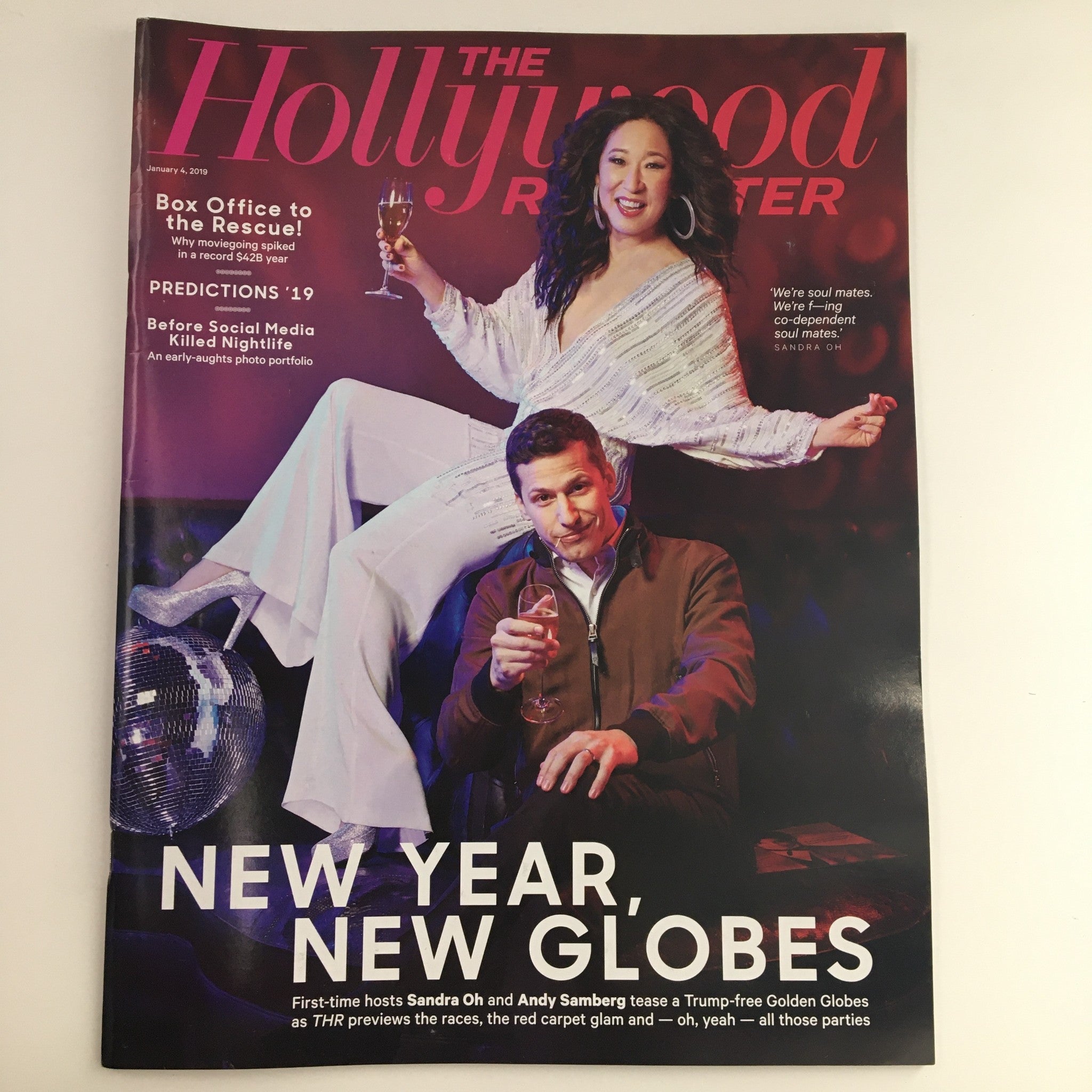 The Hollywood Reporter January 4 2019 Sandra Oh and Andy Samberg, No Label