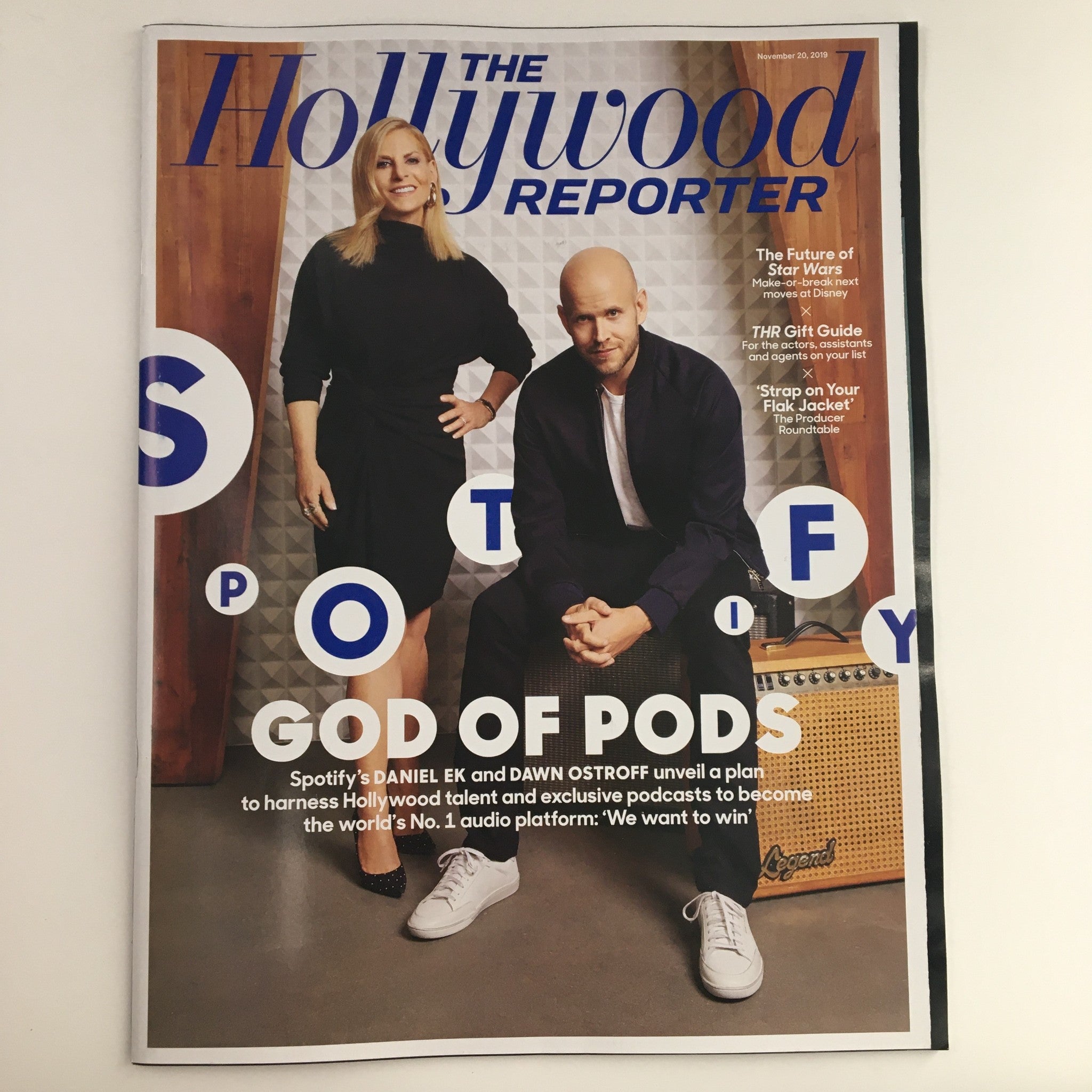 The Hollywood Reporter November 20 2019 Daniel Ek and Dawn Ostroff, No Label