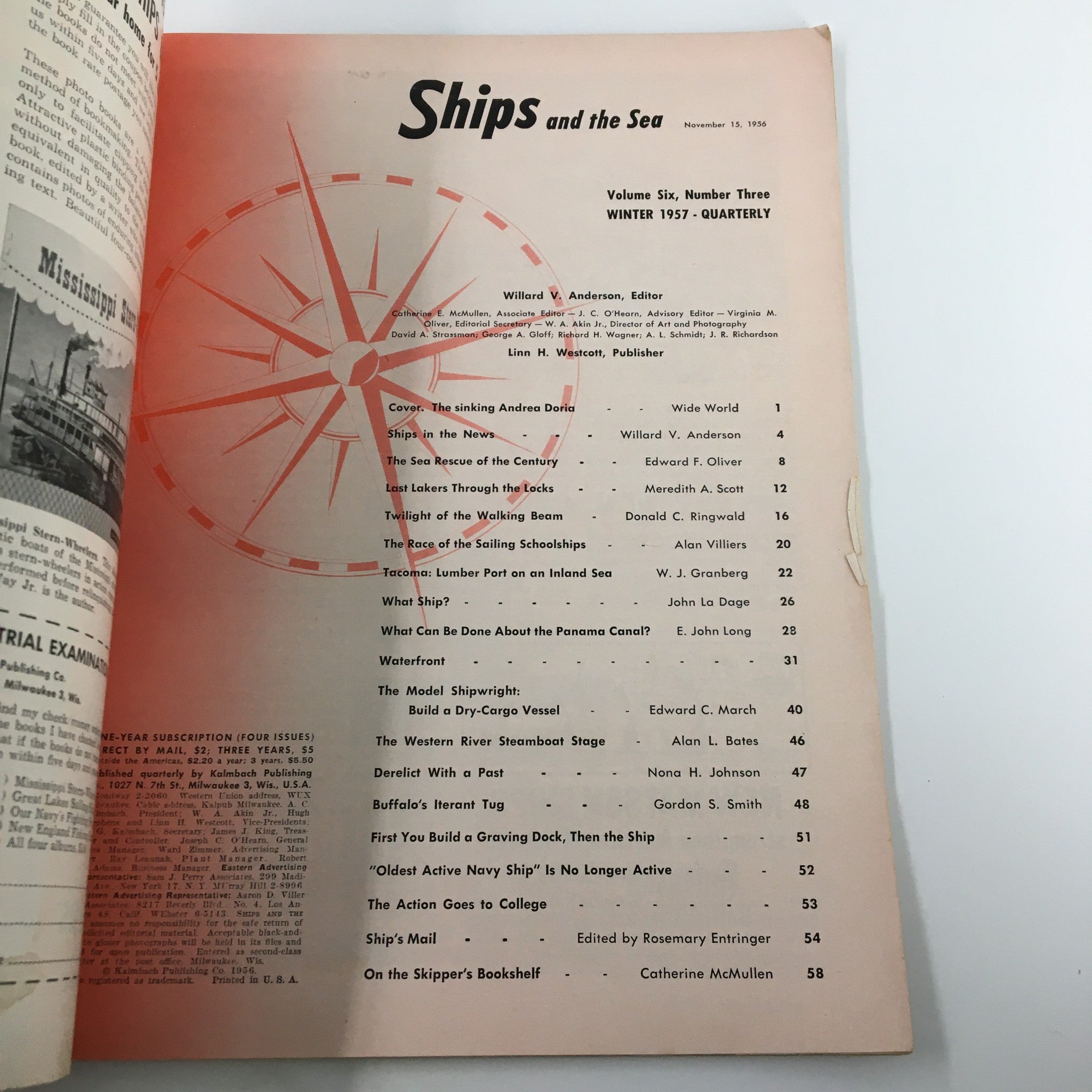 VTG Ships and the Sea Magazine Winter 1957 The Sinking Andrea Doria No Label