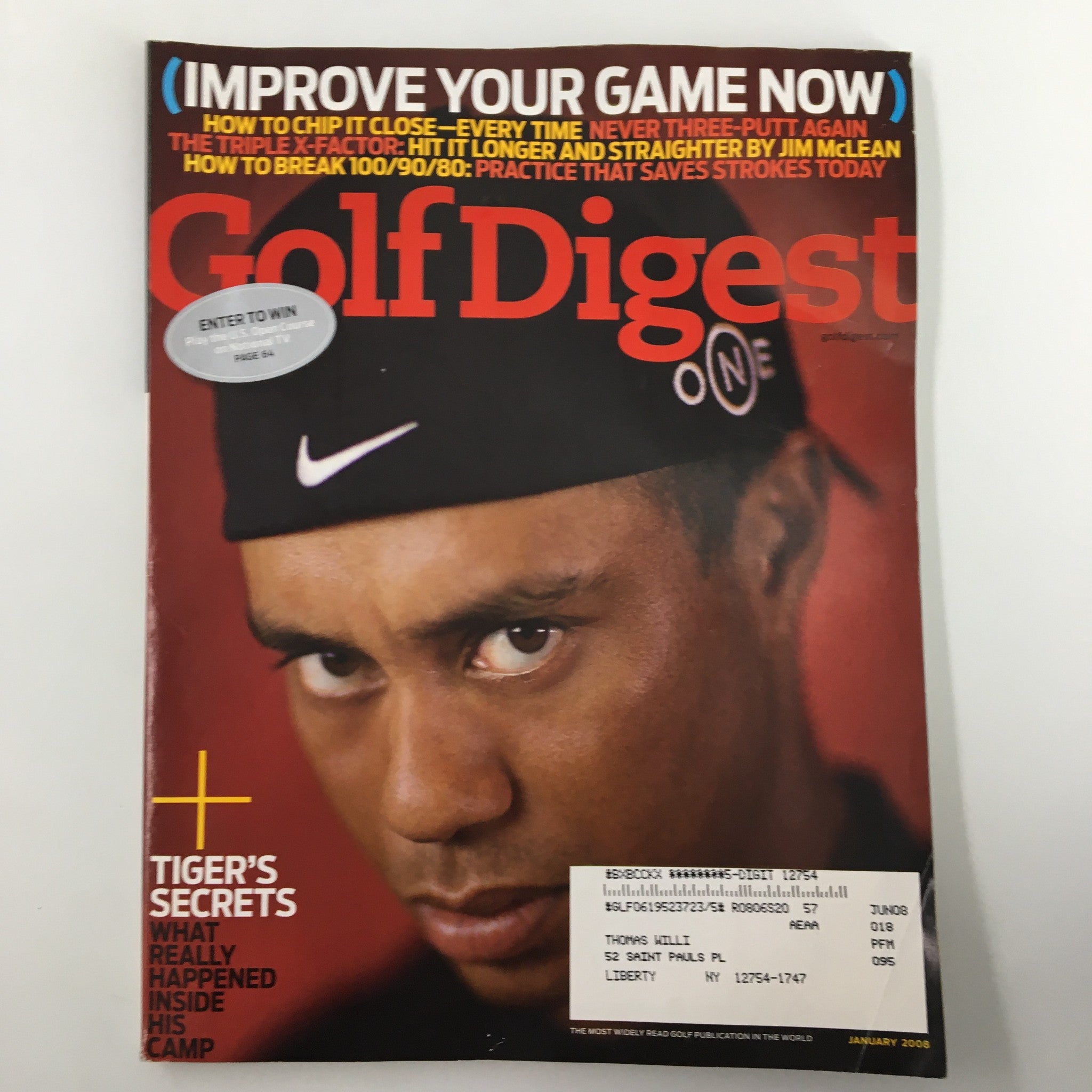 Golf Digest Magazine January 2008 Tiger Wood's Secret What Really Happened