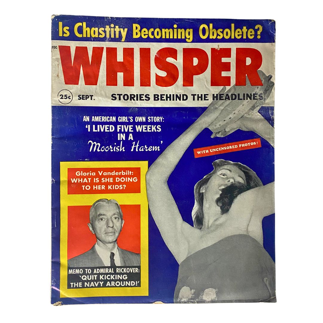 VTG Whisper Magazine September 1959 Gloria Vanderbilt, Admiral Rickover No Label