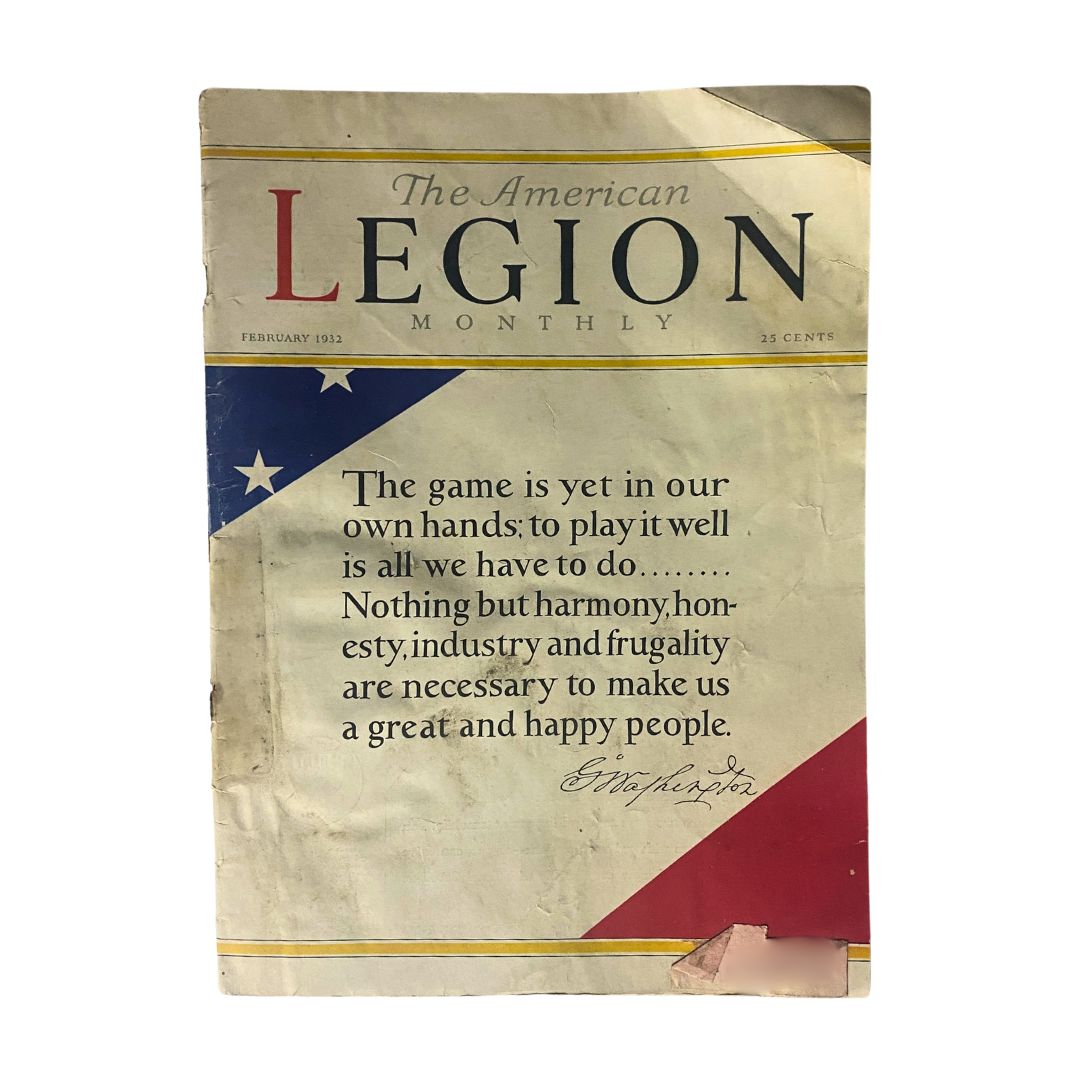 VTG The American Legion Magazine February 1932 A Washington Maxim R GD Interior