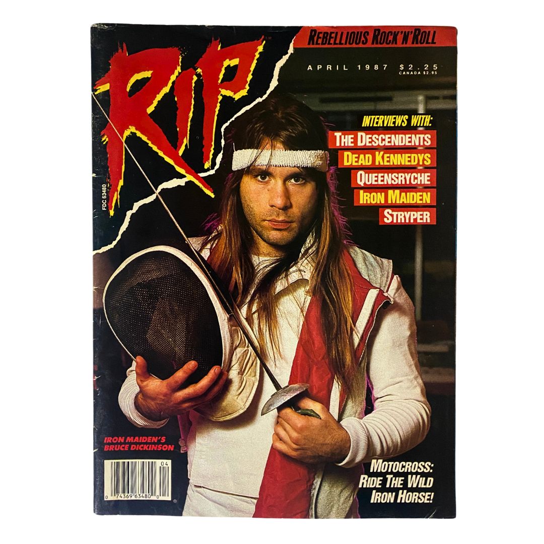 VTG RIP Magazine April 1987 Iron Maiden's Bruce Dickinson No Label