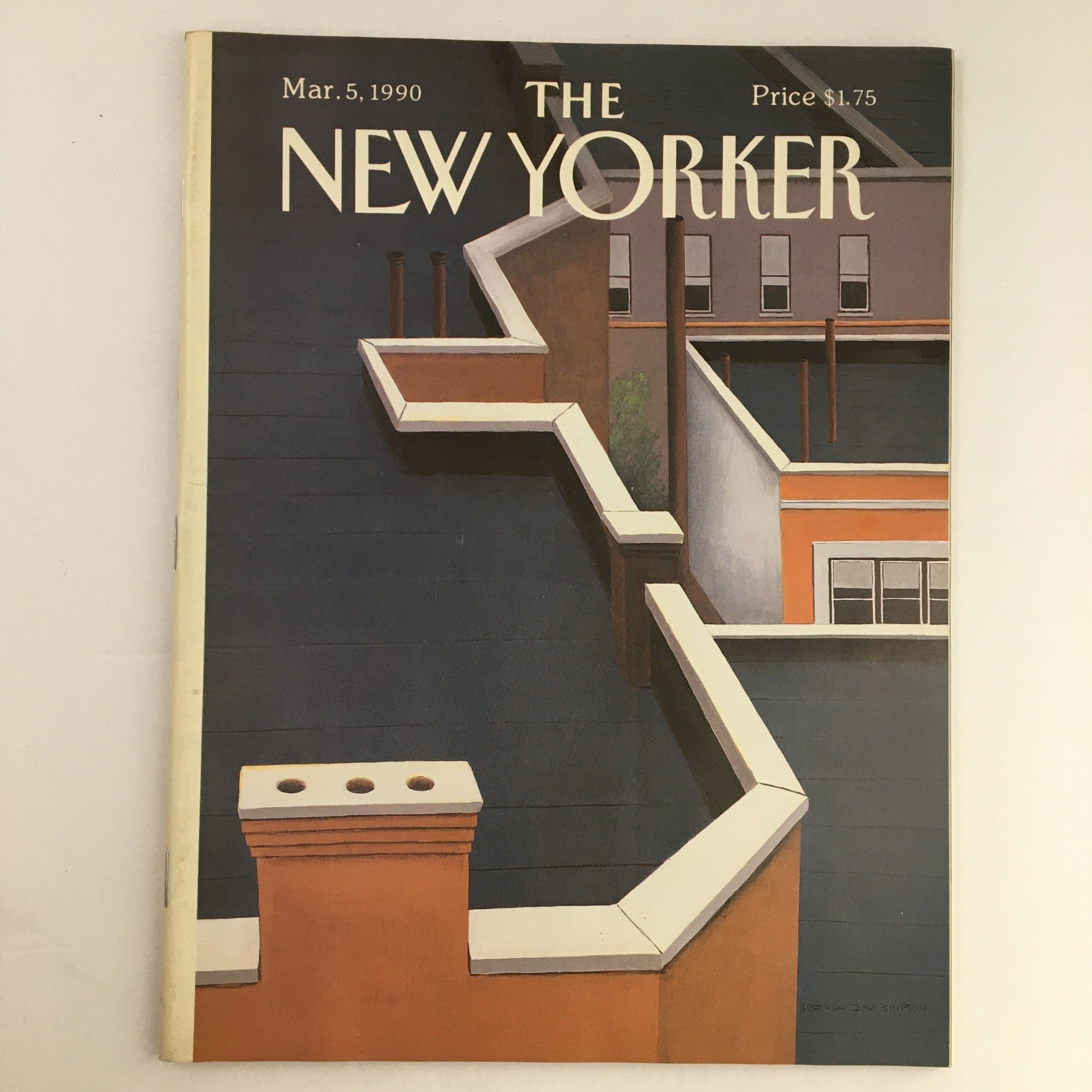 The New Yorker Magazine March 5 1990 Full Theme Cover by Gretchen Dow Simpson