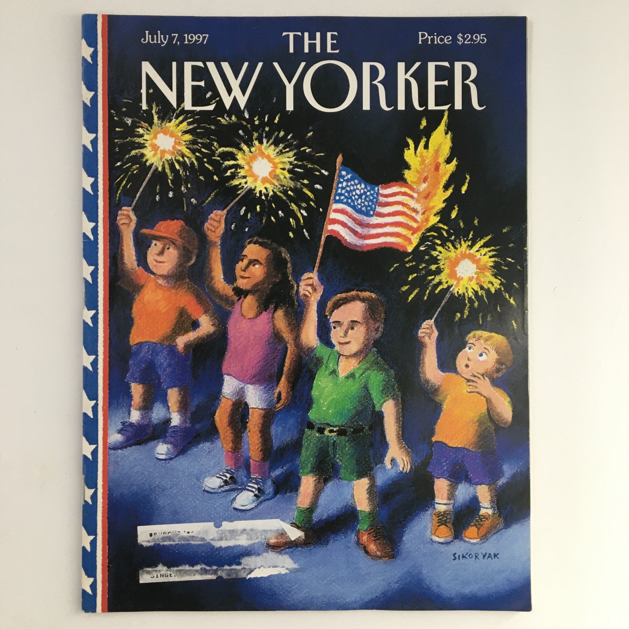 The New Yorker Magazine July 7 1997 Fireworks Theme Cover by R. Sikoryak