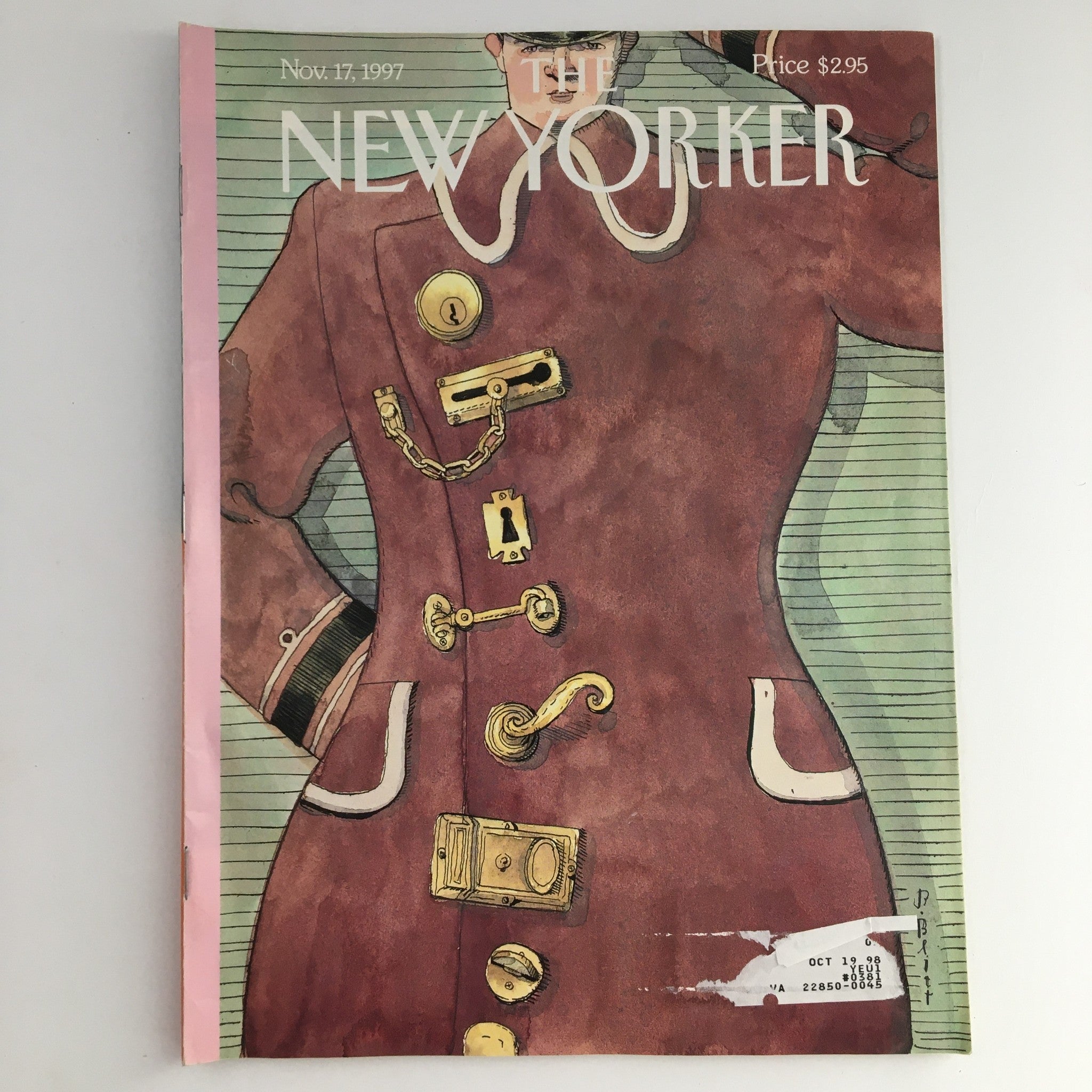 The New Yorker Magazine November 17 1997 Locked Up Theme Cover by Barry Blitt