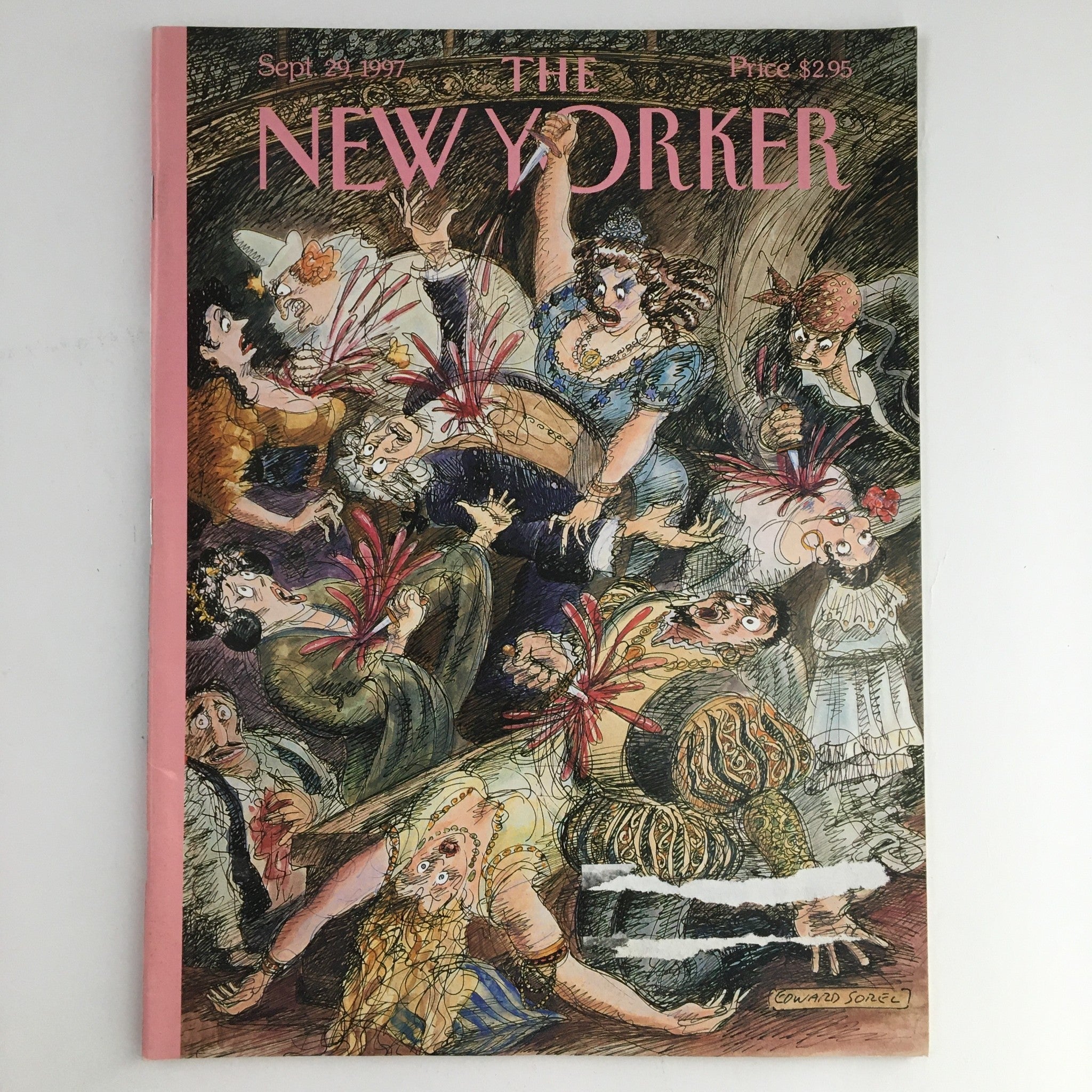 The New Yorker Magazine September 29 1997 Opening Night Cover by Edward Sorel