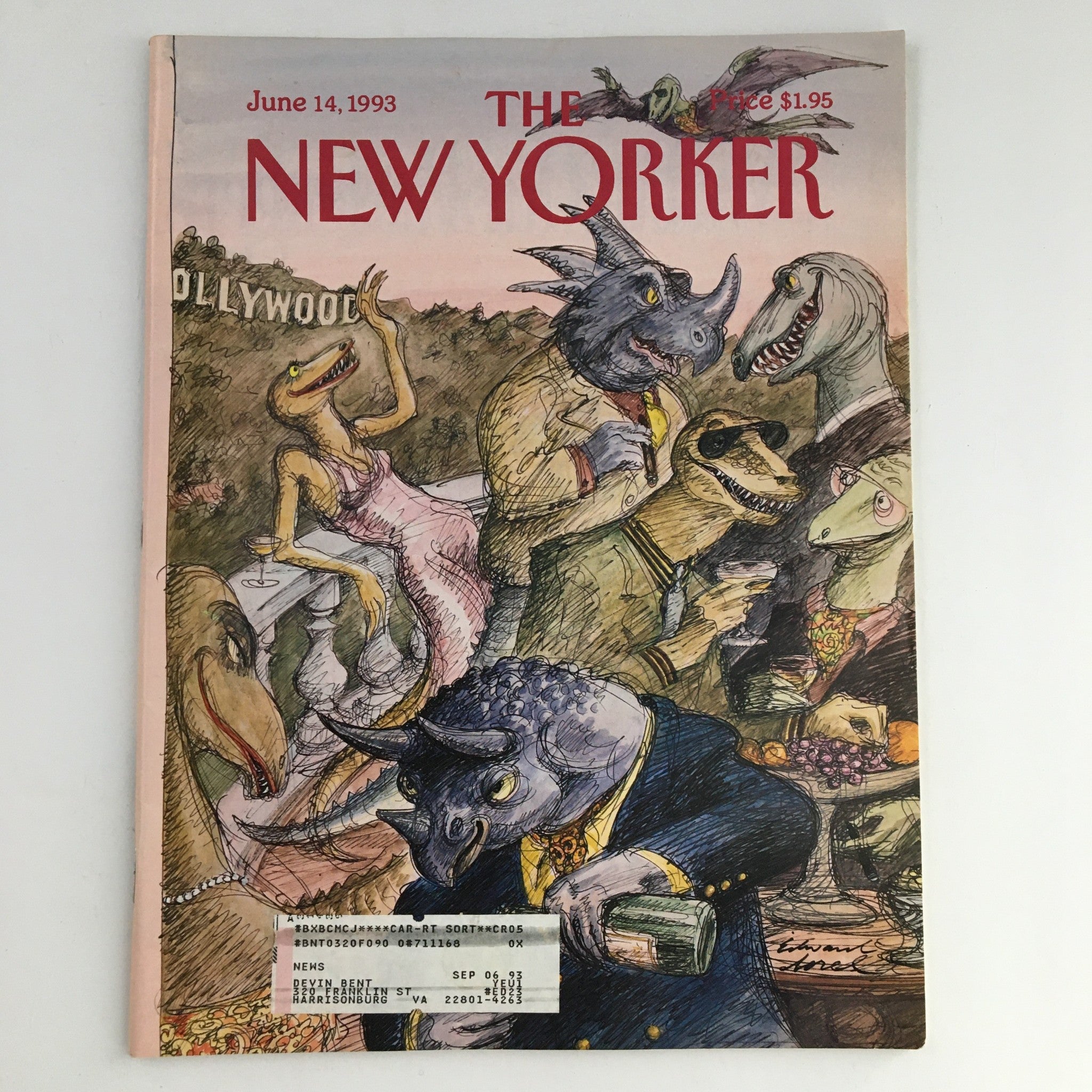 The New Yorker Magazine June 14 1993 Jurassic Perks Cover by Edward Sorel