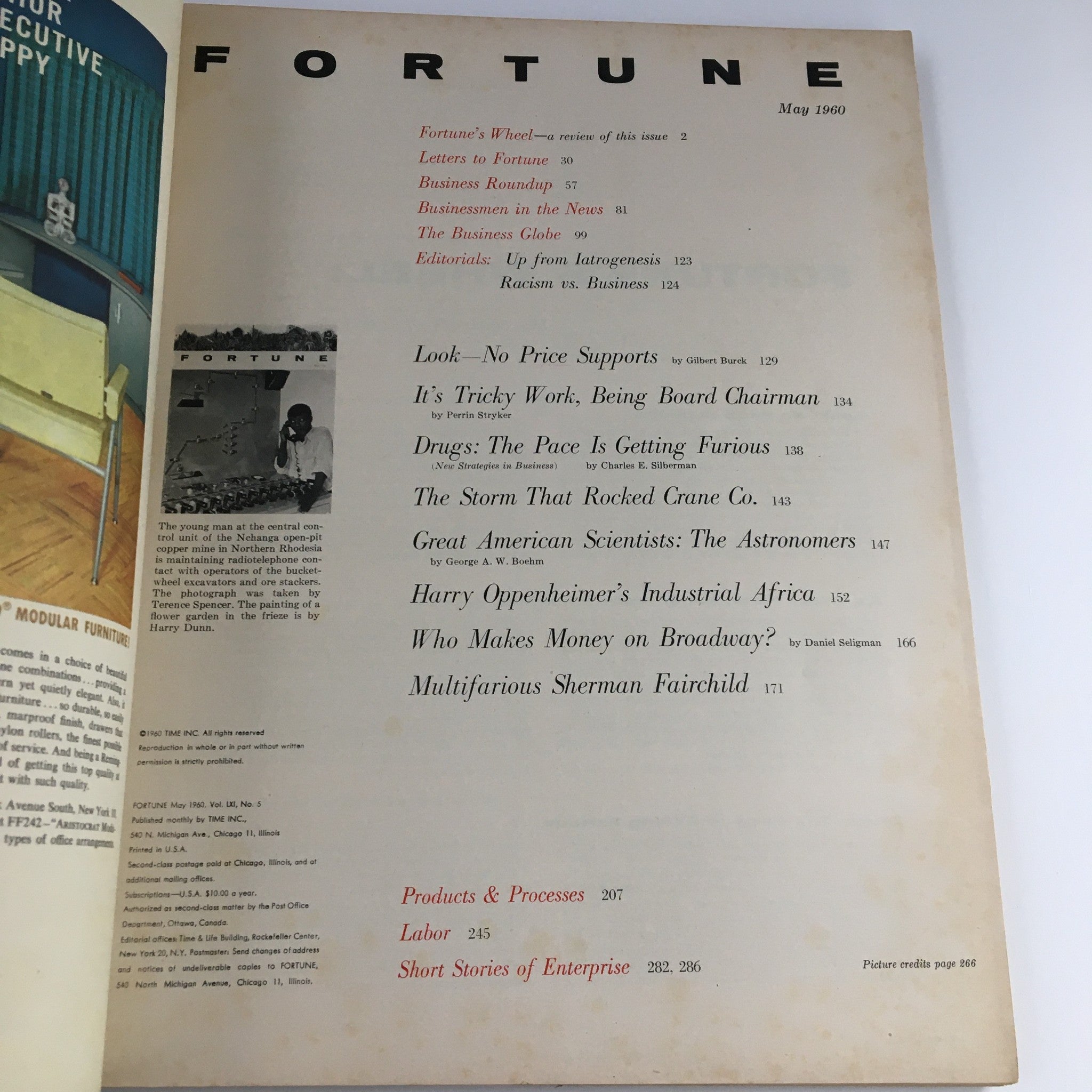 Fortune Magazine May 1960 Harry Oppenheimer's Industrial Africa, No Label