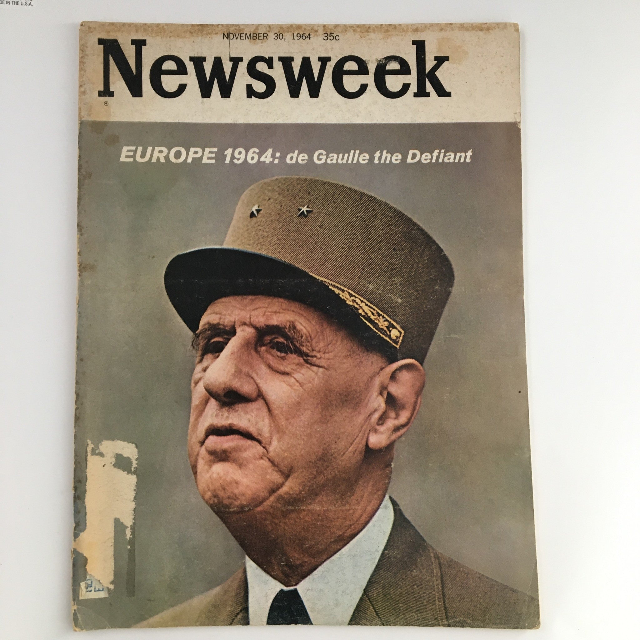 VTG Newsweek Magazine November 30 1964 Europe 1964 de Gaulle the Defiant