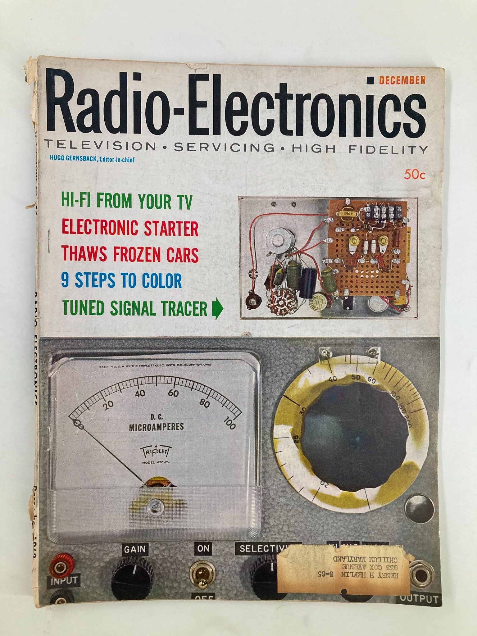 VTG Radio-Electronics Magazine December 1962 Electronic Starter Thaws Frozen Car