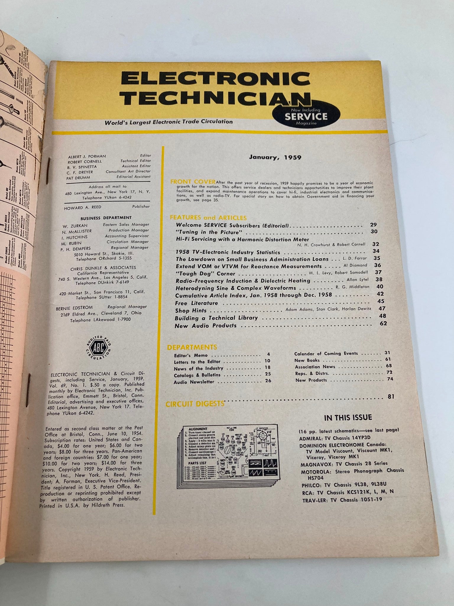 VTG Electronic Technician Magazine January 1959 Economic Growth For The Nation