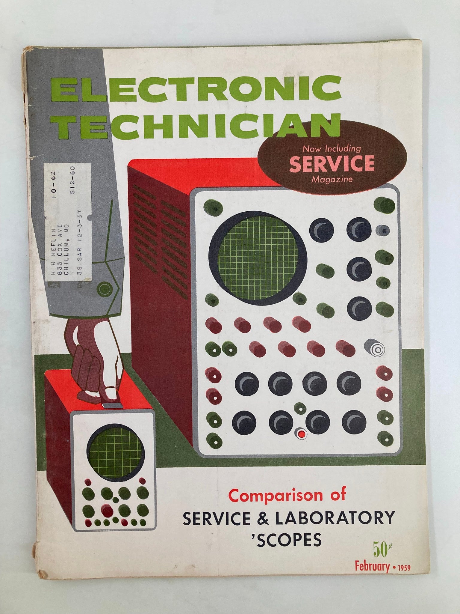 VTG Electronic Technician Magazine February 1959 Oscilloscope Troubleshooting