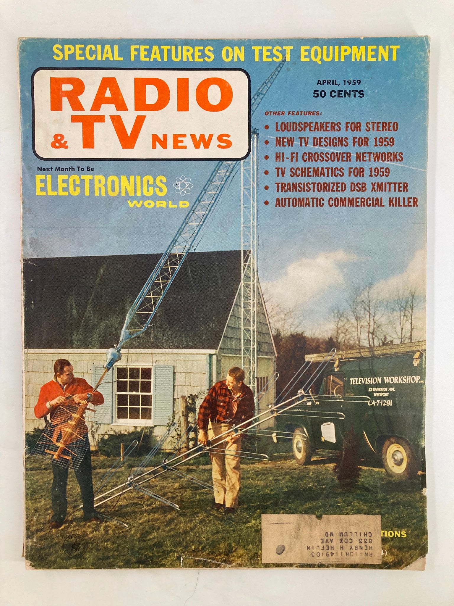 VTG Radio TV & News Magazine April 1959 Loudspeakers For Stereo & TV Schematics