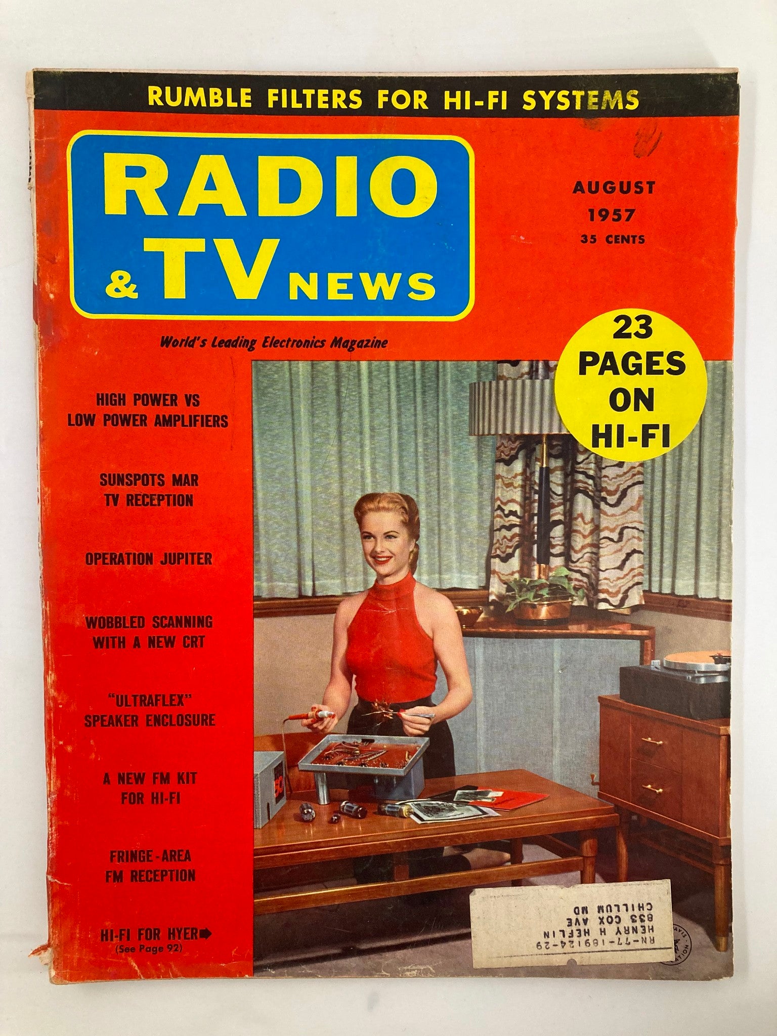 VTG Radio & Television News Magazine August 1957 Sunspots Mar TV Reception