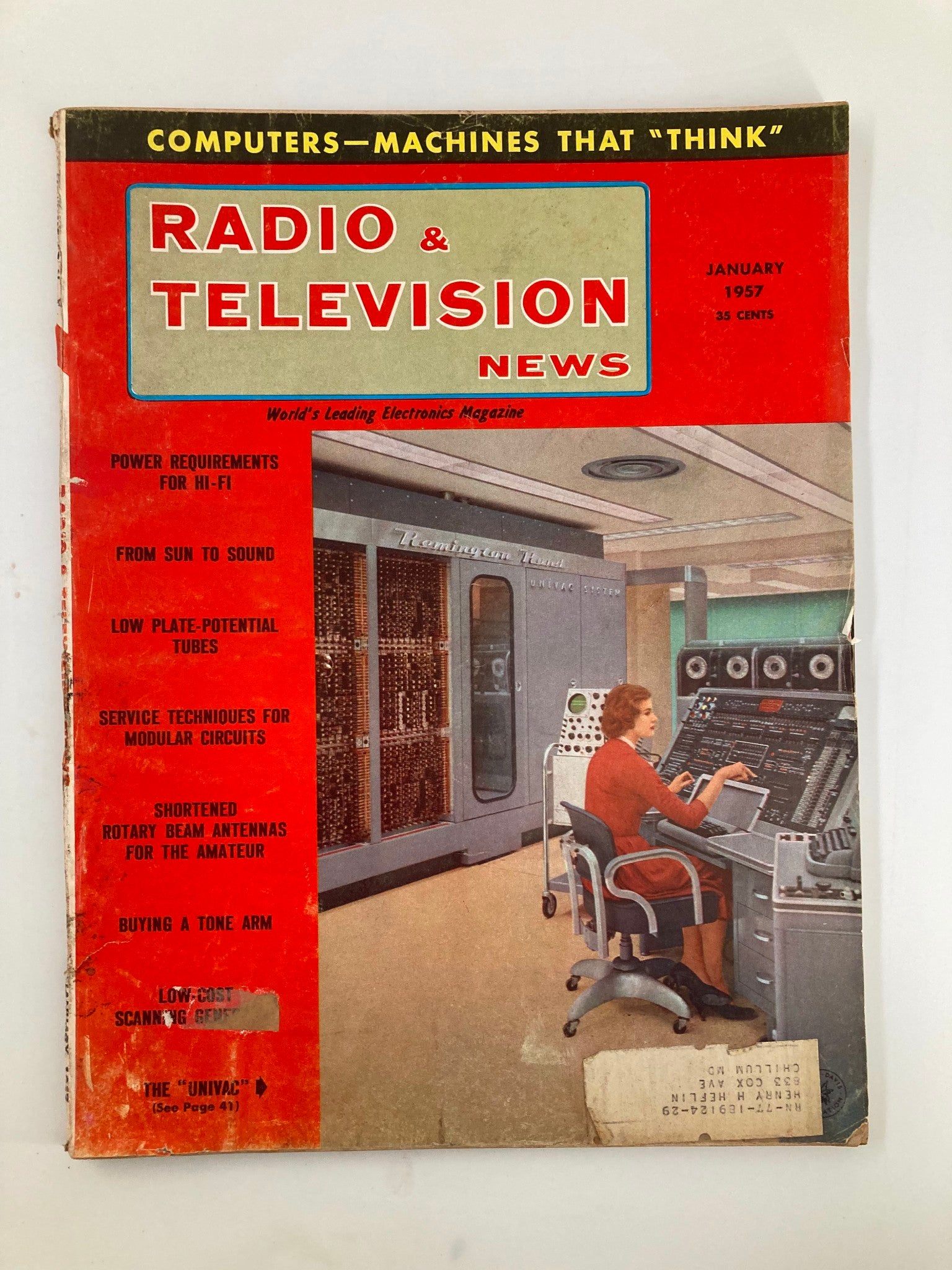 VTG Radio & Television News Magazine January 1957 Low Plate-Potential Tubes