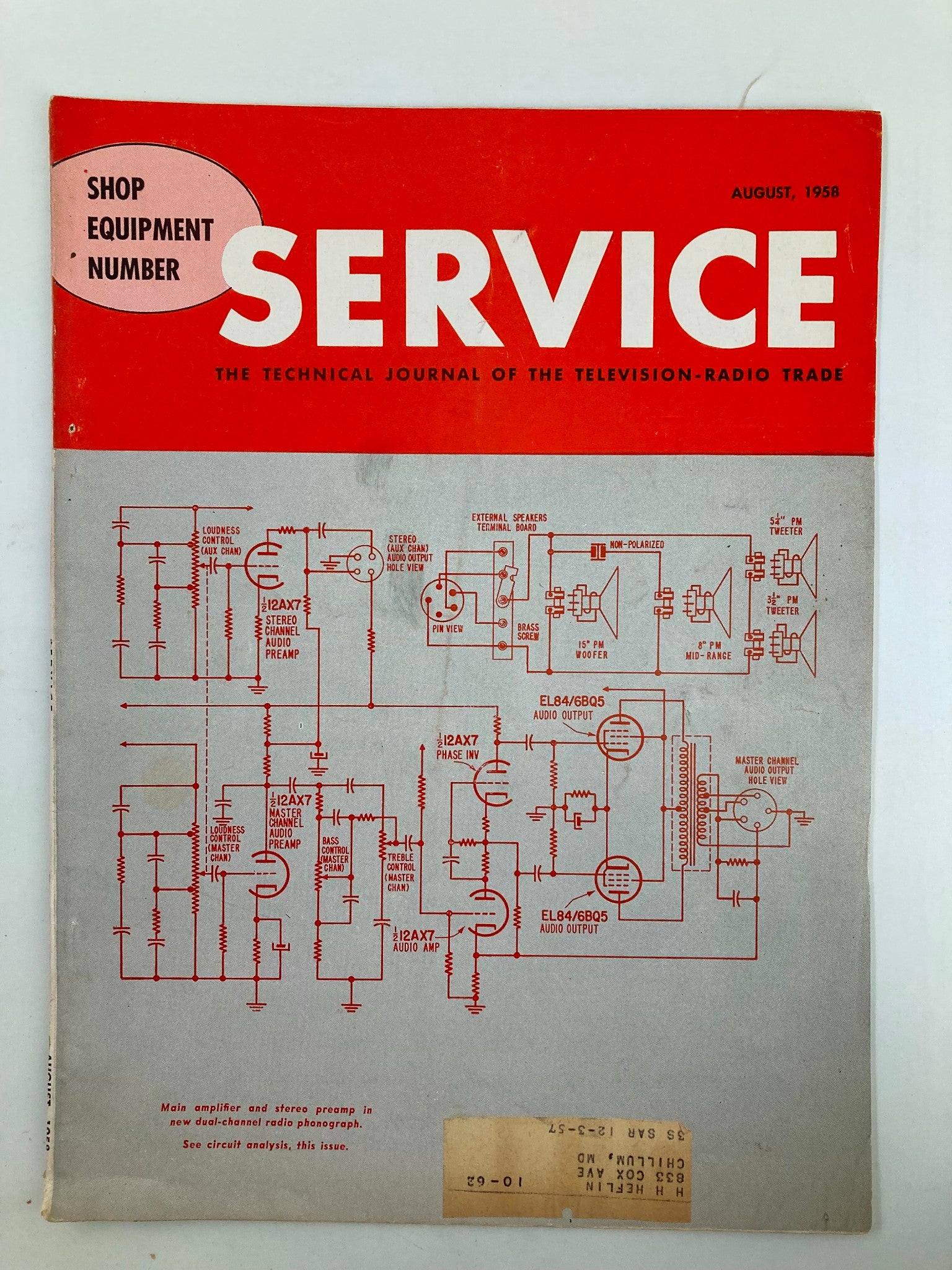 VTG Service Magazine August 1958 Diamond Needles for Stereo Pickups