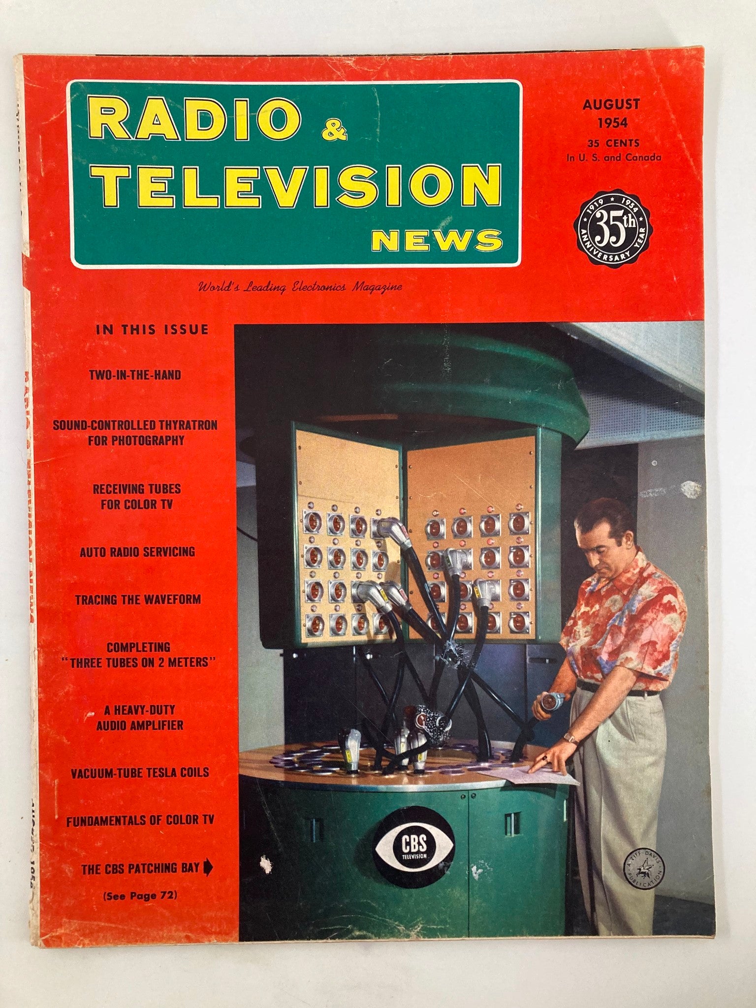 VTG Radio & Television News Magazine August 1954 The CBS Patching Bay No Label