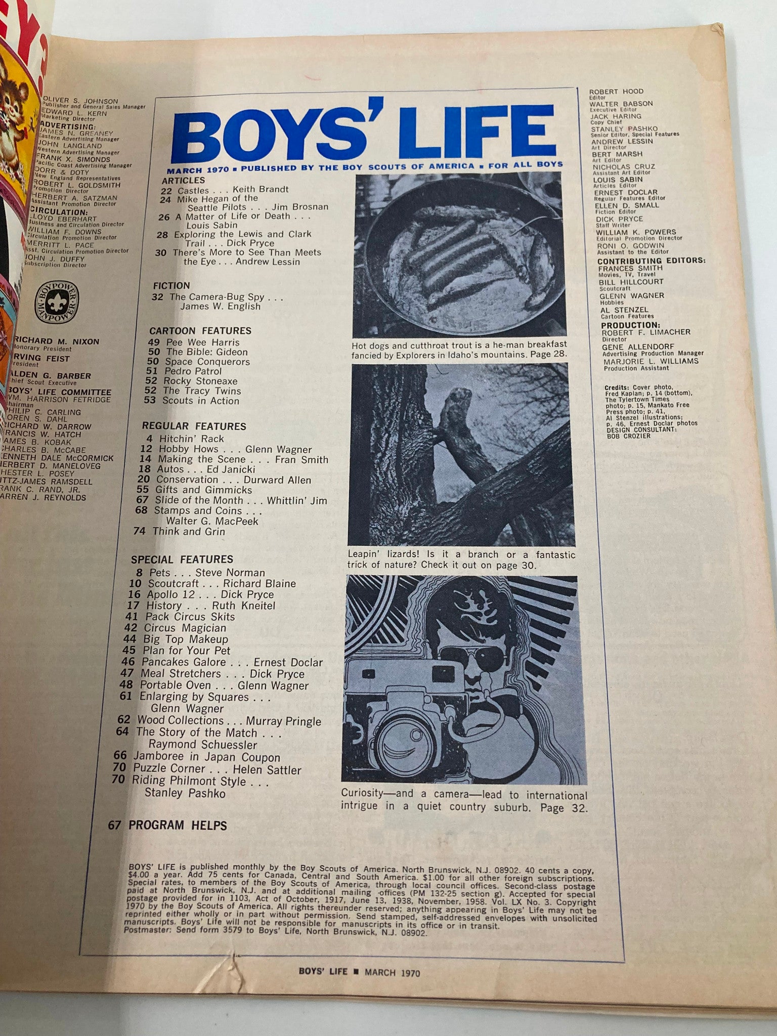 VTG Boys' Life Magazine March 1970 Seattle's Mike Hegan & Curiosity and a Camera