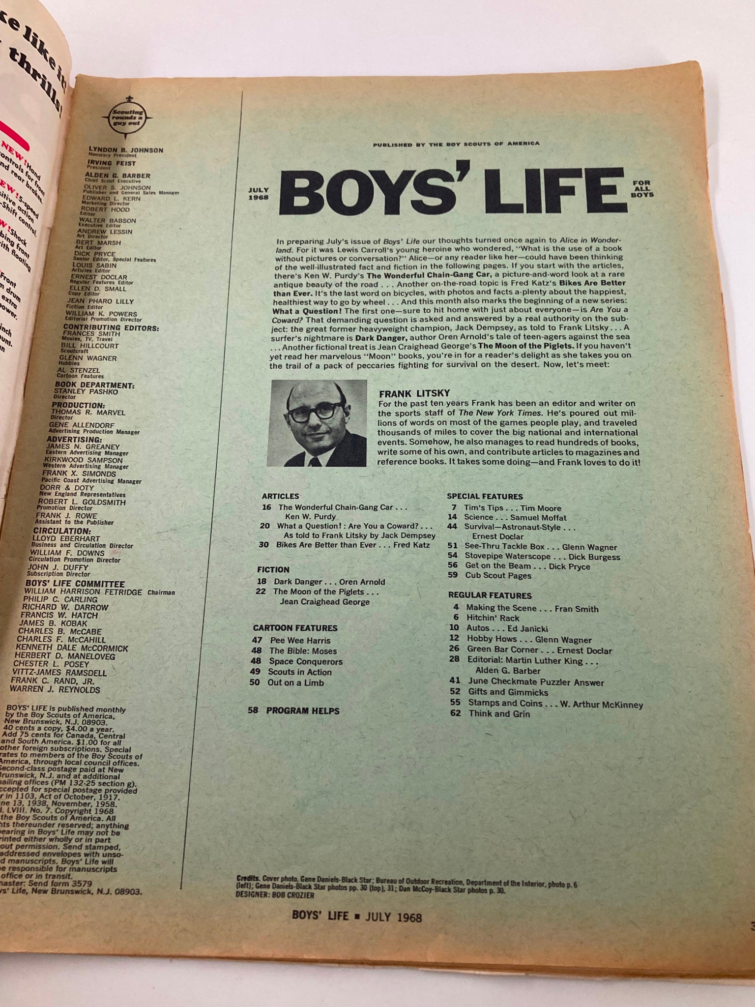 VTG Boys' Life Magazine July 1968 The Wonderful Chain-Gang Car by Ken Purdy