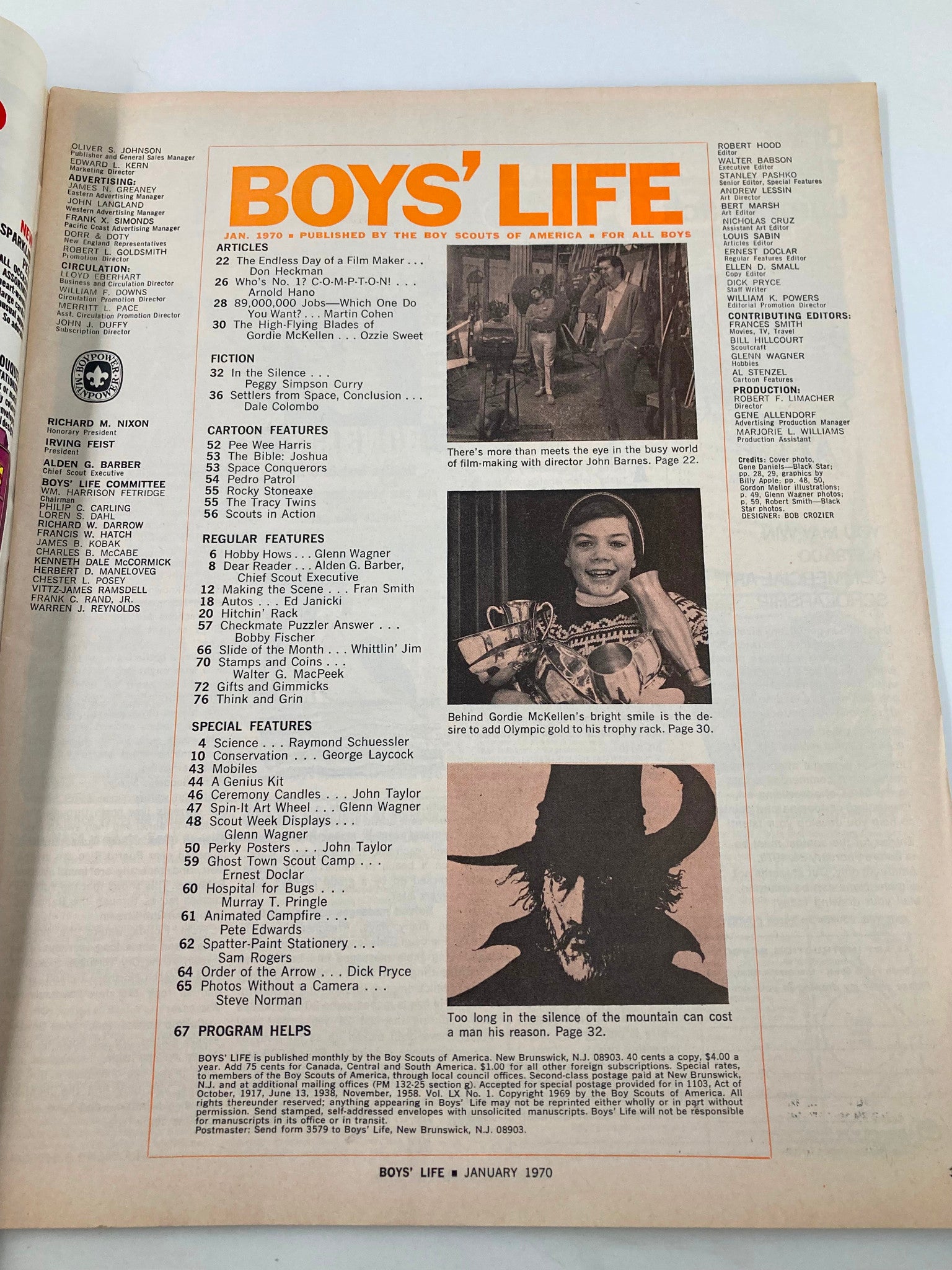 VTG Boys' Life Magazine January 1970 The Endless Day of a Film Maker Don Heckman