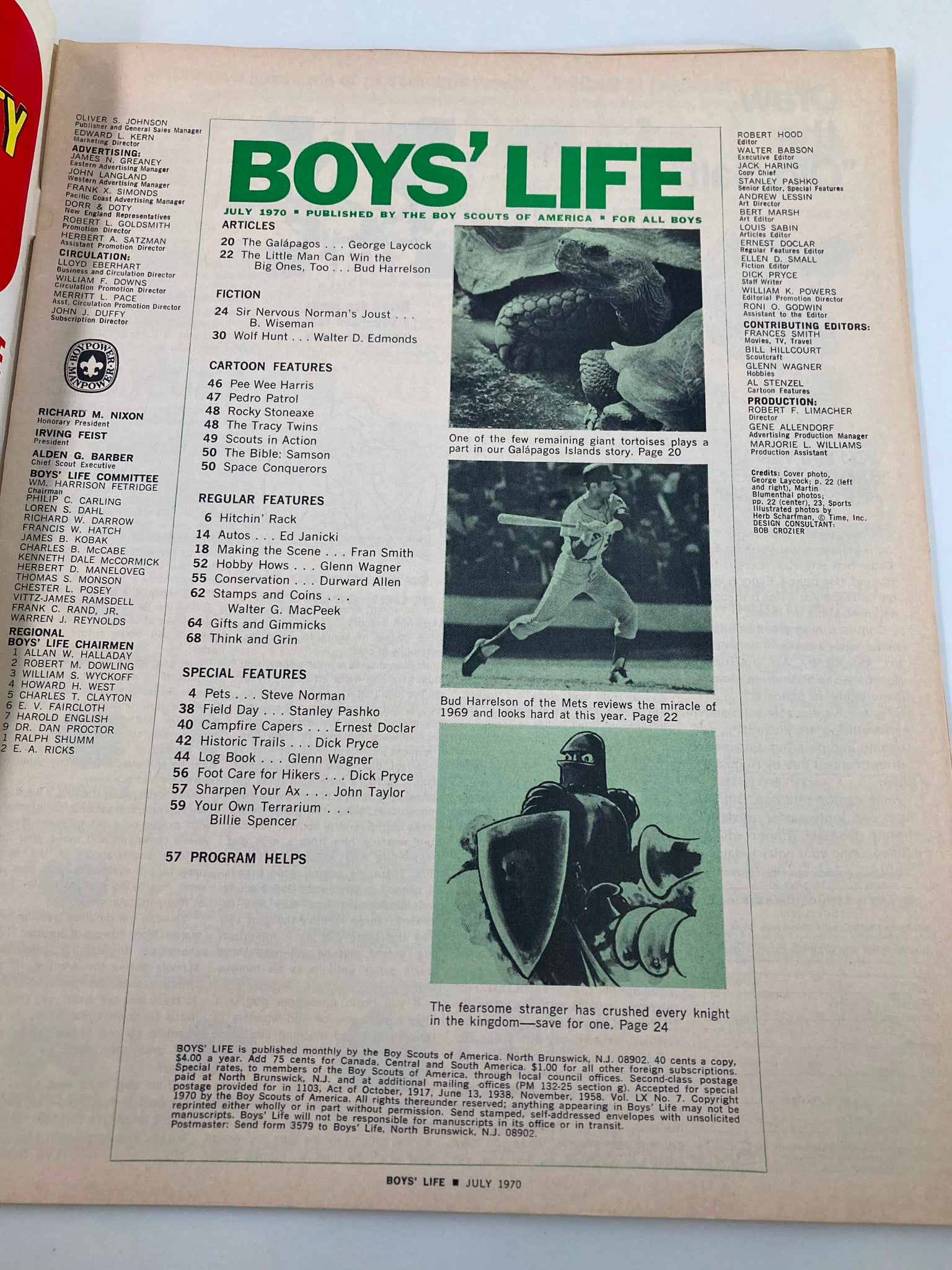 VTG Boys' Life Magazine July 1970 The Great Blue Heron of the Galapagos