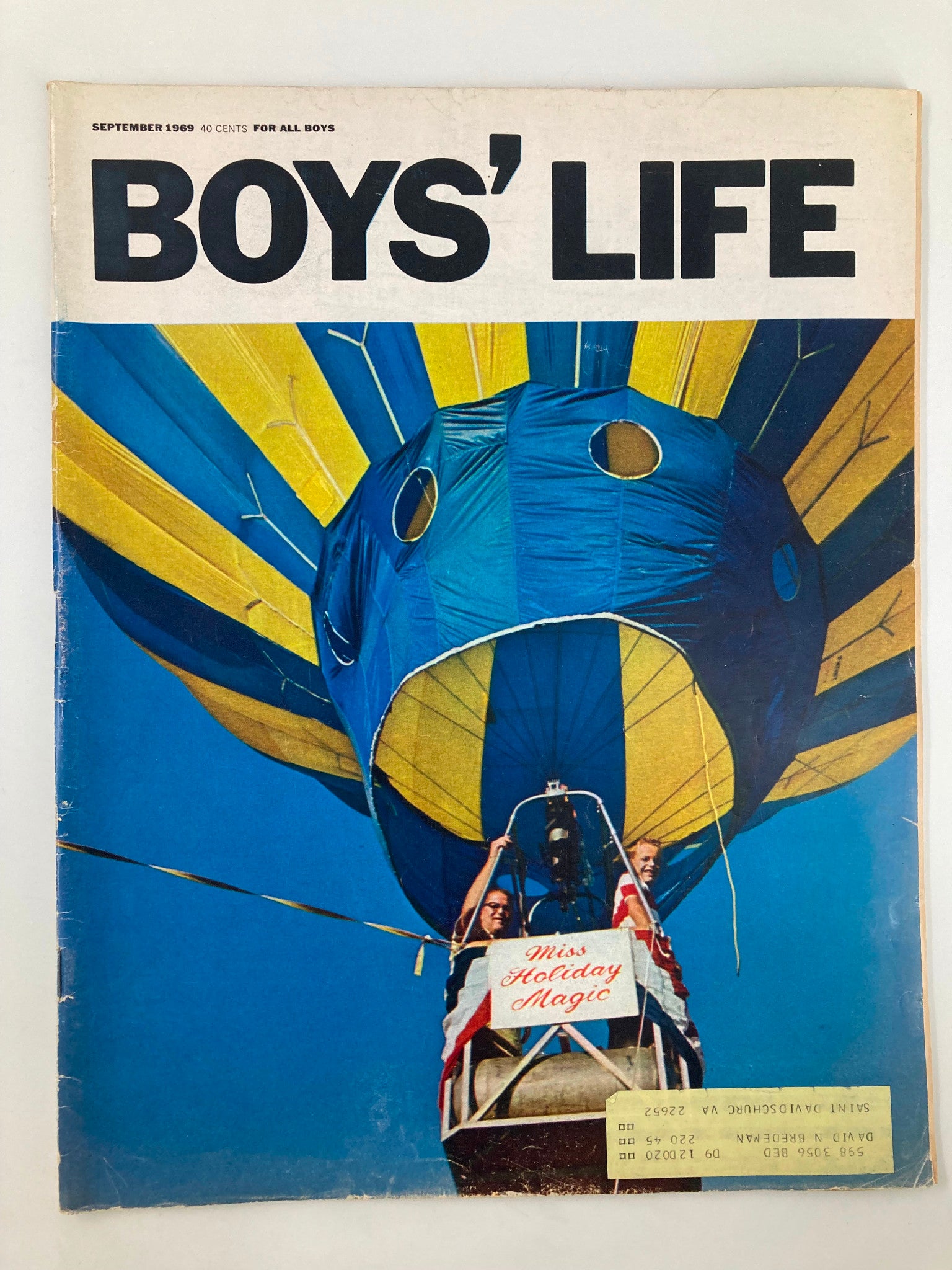 VTG Boys' Life Magazine September 1969 Ballooning with Bill Berry, Jim Scott