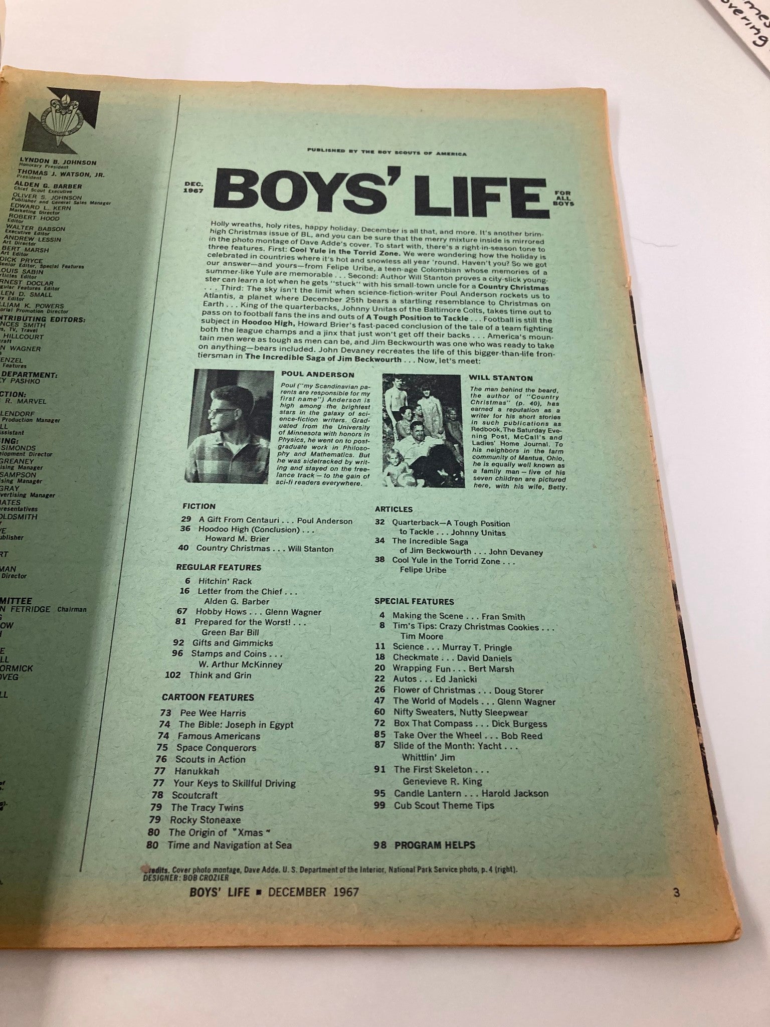 VTG Boys' Life Magazine December 1967 Quarterback - A Tough Position to Tackle