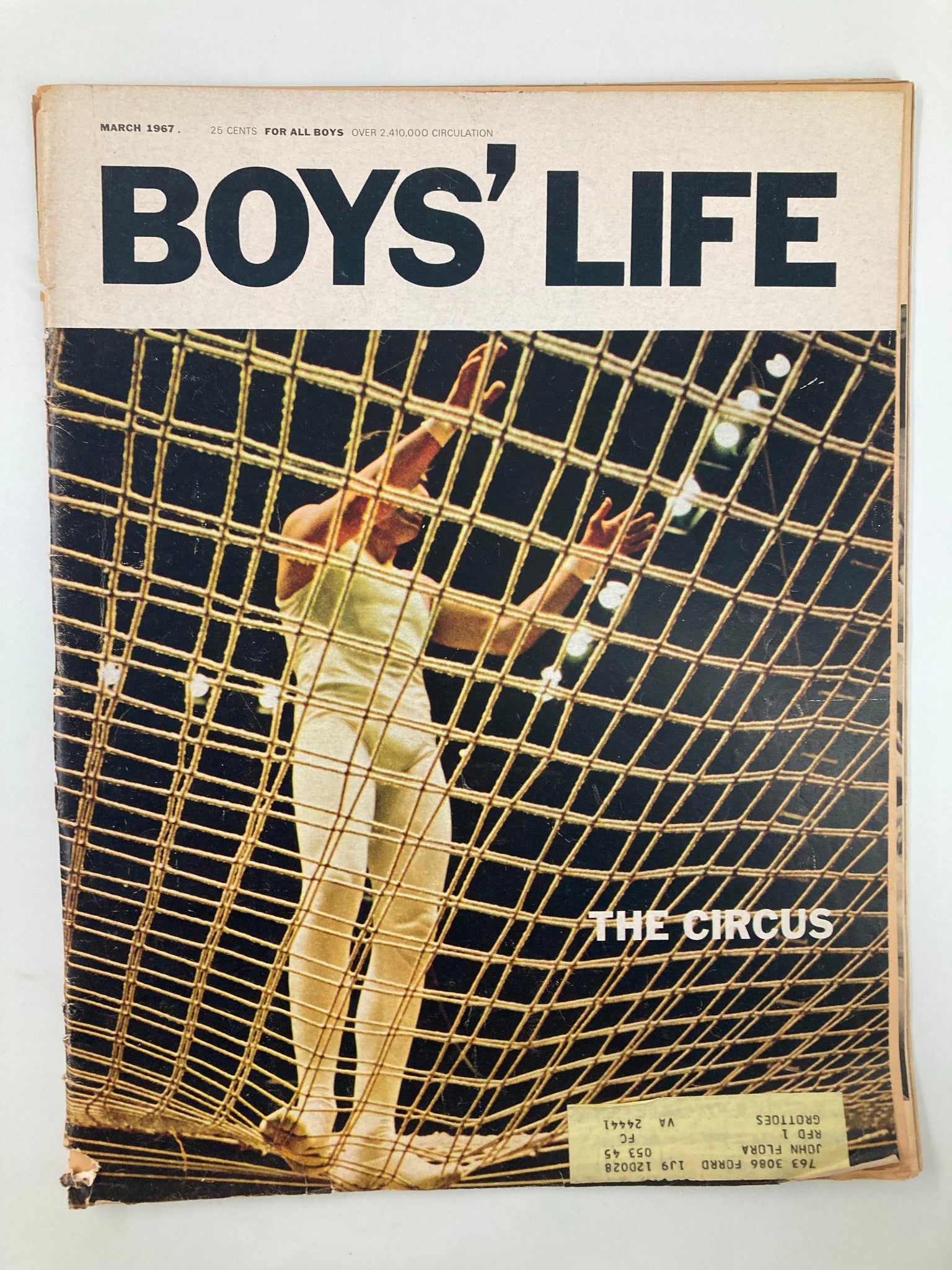 VTG Boys' Life Magazine March 1967 Backstage at the Circus and Sandy Koufax