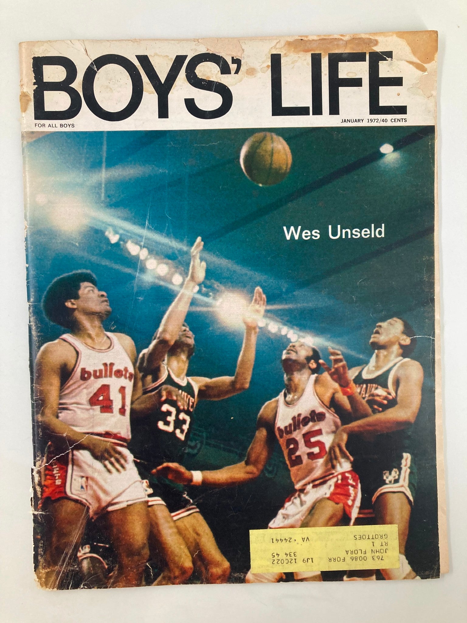 VTG Boys' Life Magazine January 1972 The Many Faces of Wes Unseld by Dick Kaplan