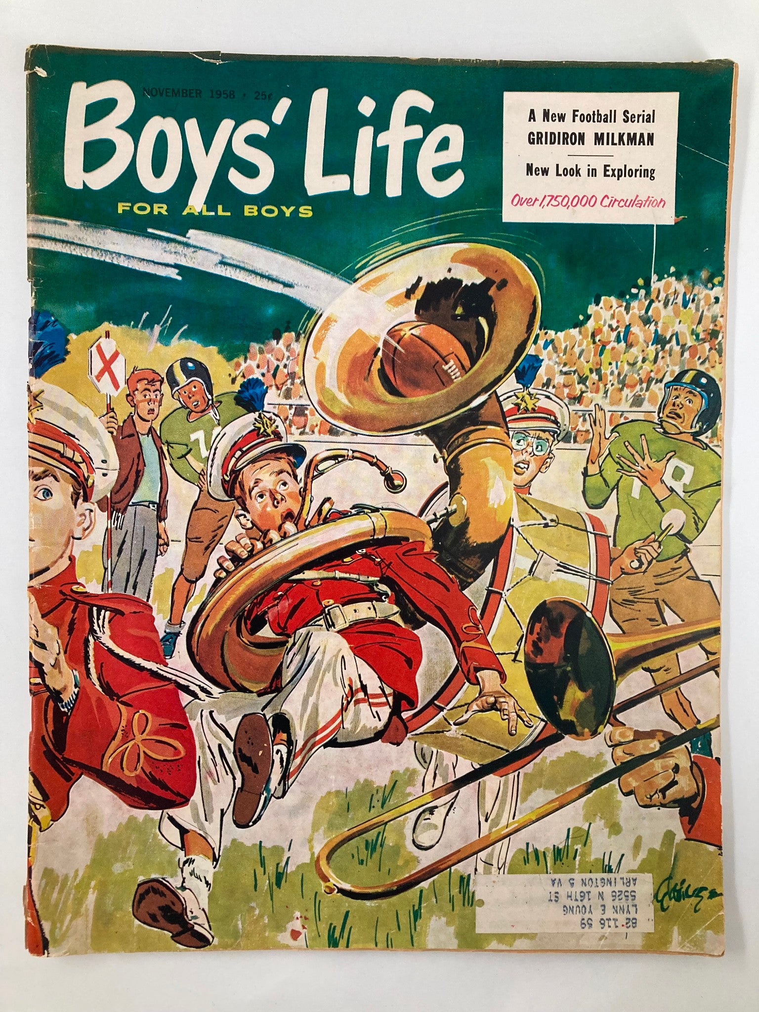 VTG Boys' Life Magazine November 1958 A New Football Serial Gridiron Milkman