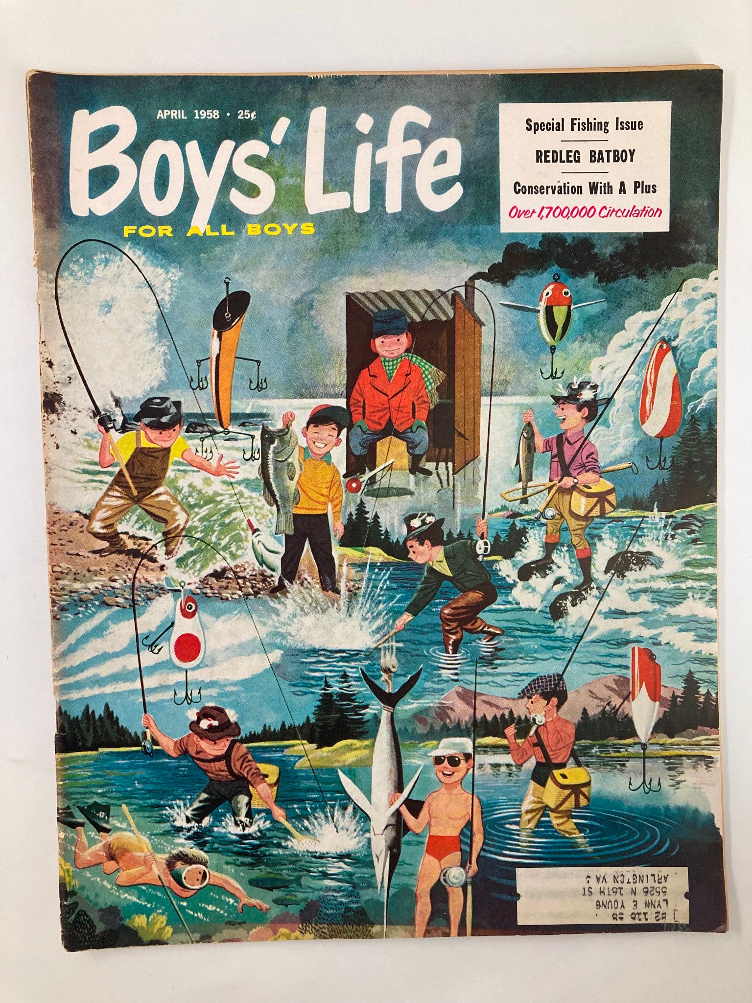 VTG Boys' Life Magazine April 1958 Redleg Batboy and Conservation with a Plus