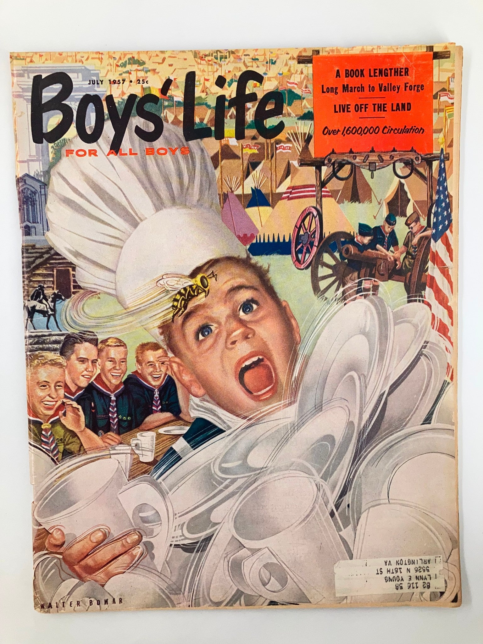 VTG Boys' Life Magazine July 1957 A Book Lengther Long March to Valley Forge